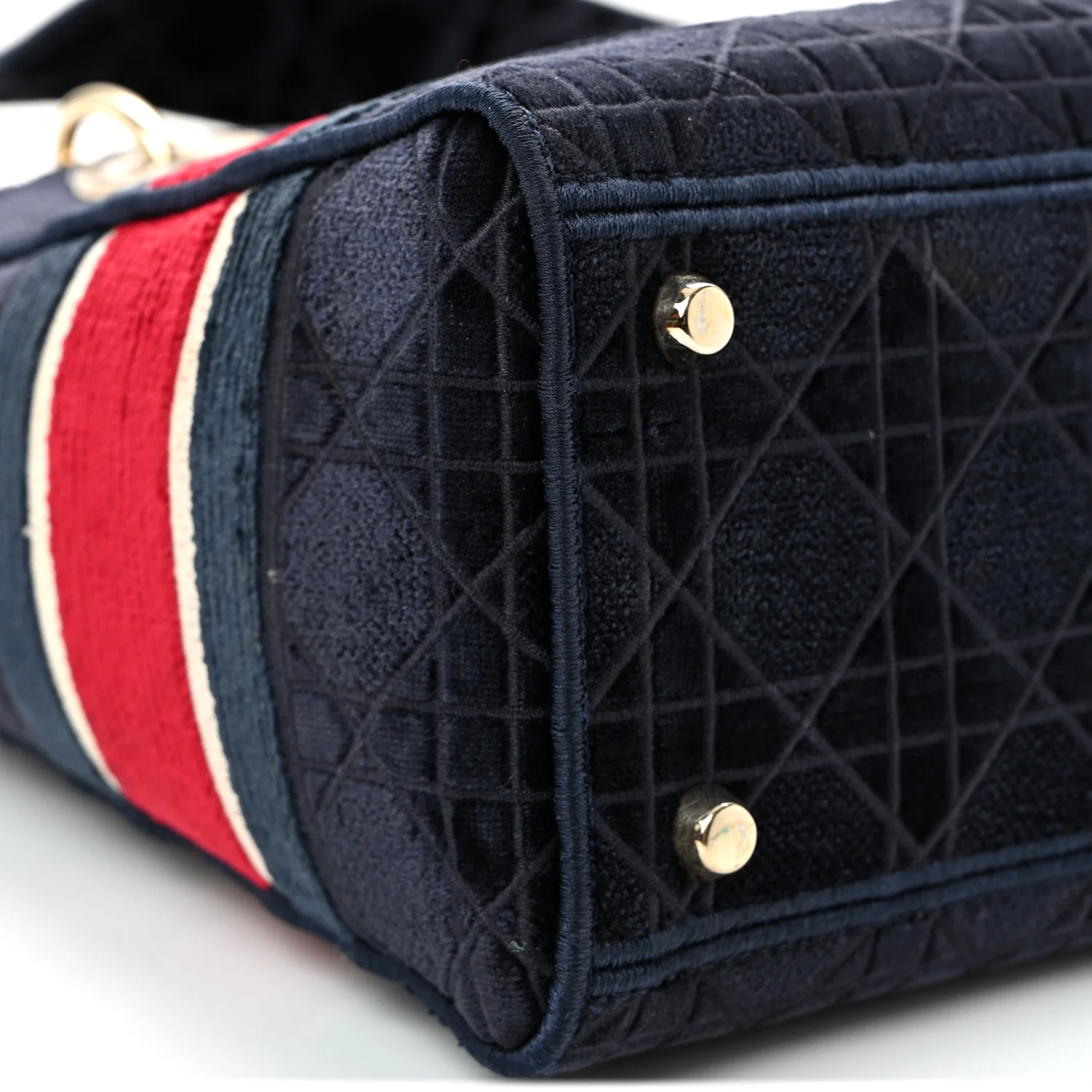 Velvet Cannage Medium Lady D-Lite Blue Red White - Top Club