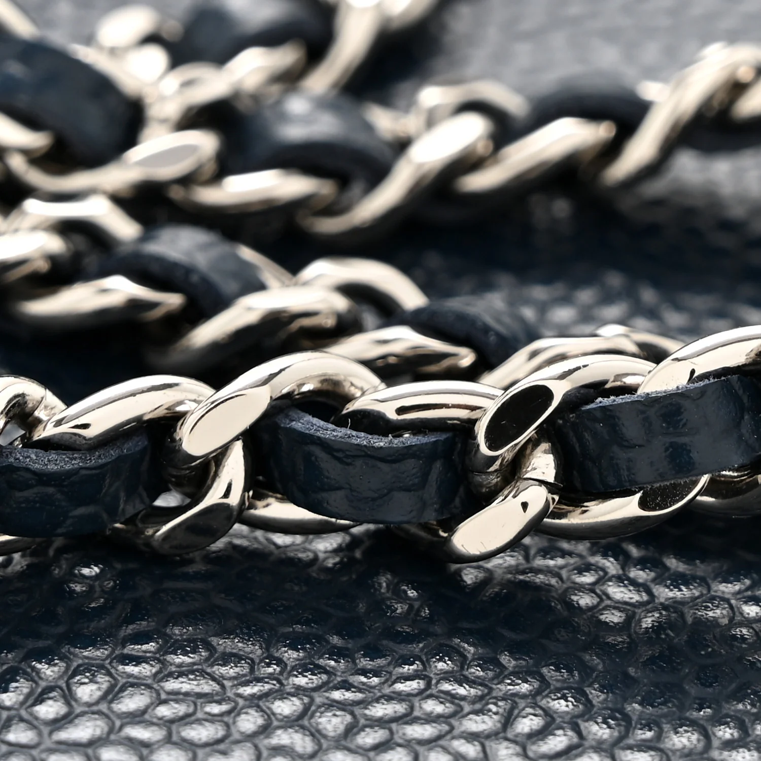 Caviar Timeless CC Wallet on Chain WOC Navy Blue - Top Club