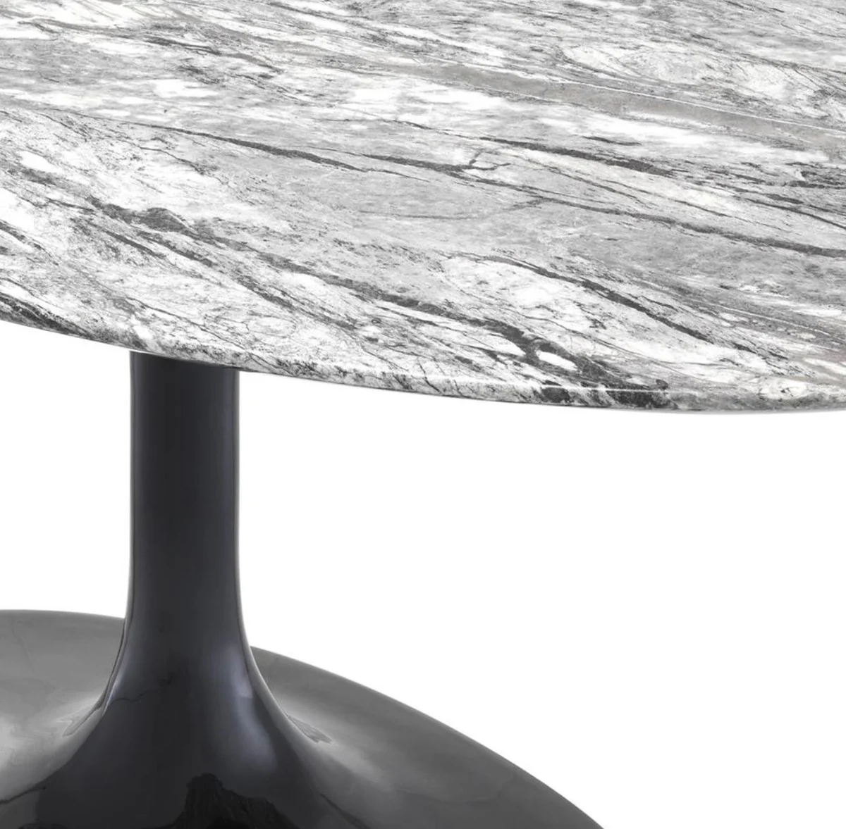 Luxury dining table gray / black 170 x 110 x H. 75 cm - dining room table with artificial marble table top