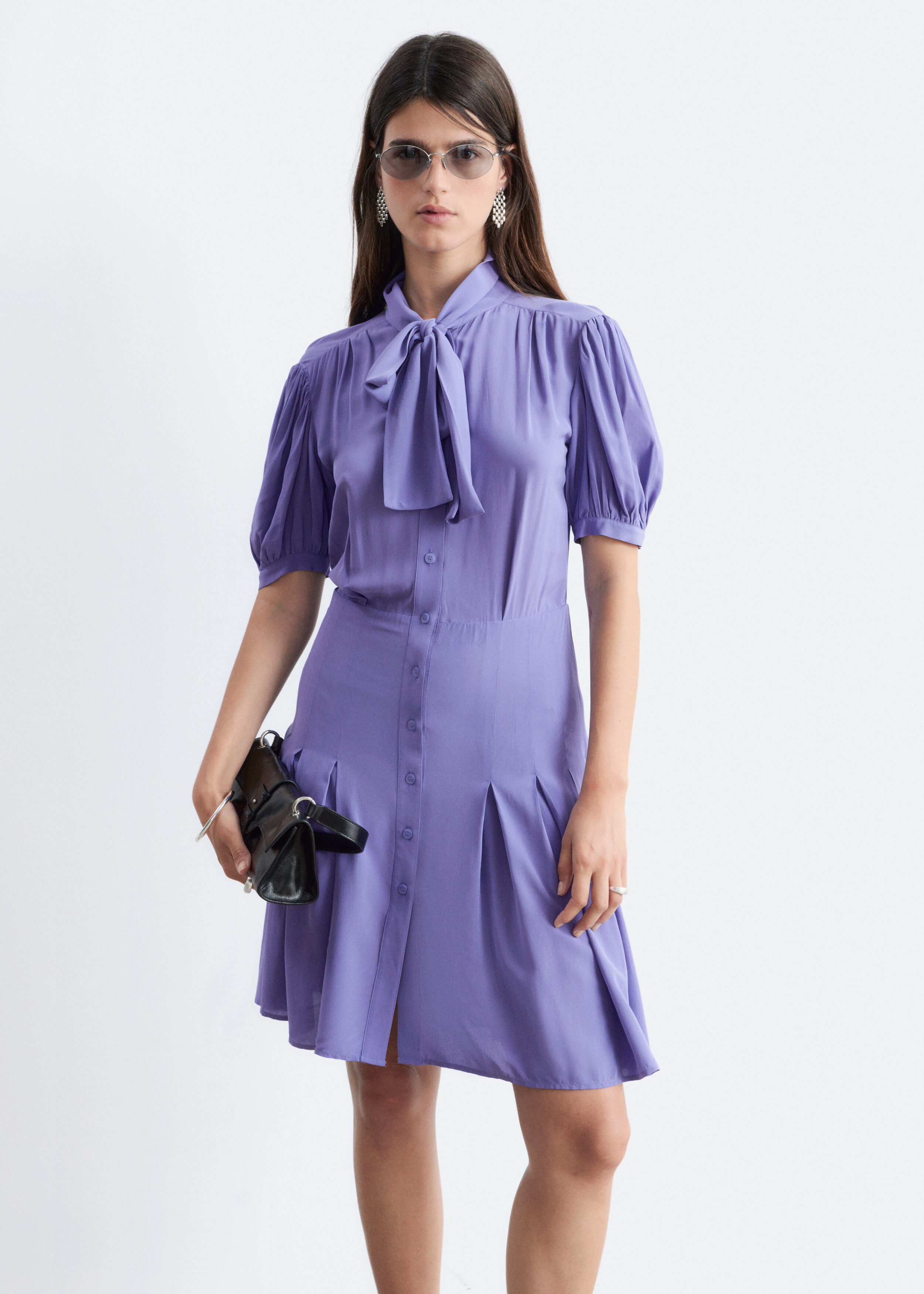 & Other Stories BOW-NECK MINI DRESS