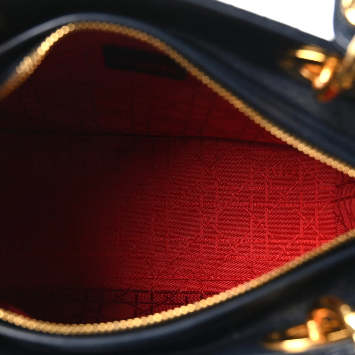 Lambskin Cannage Medium Lady Dior Navy Blue - Top Club