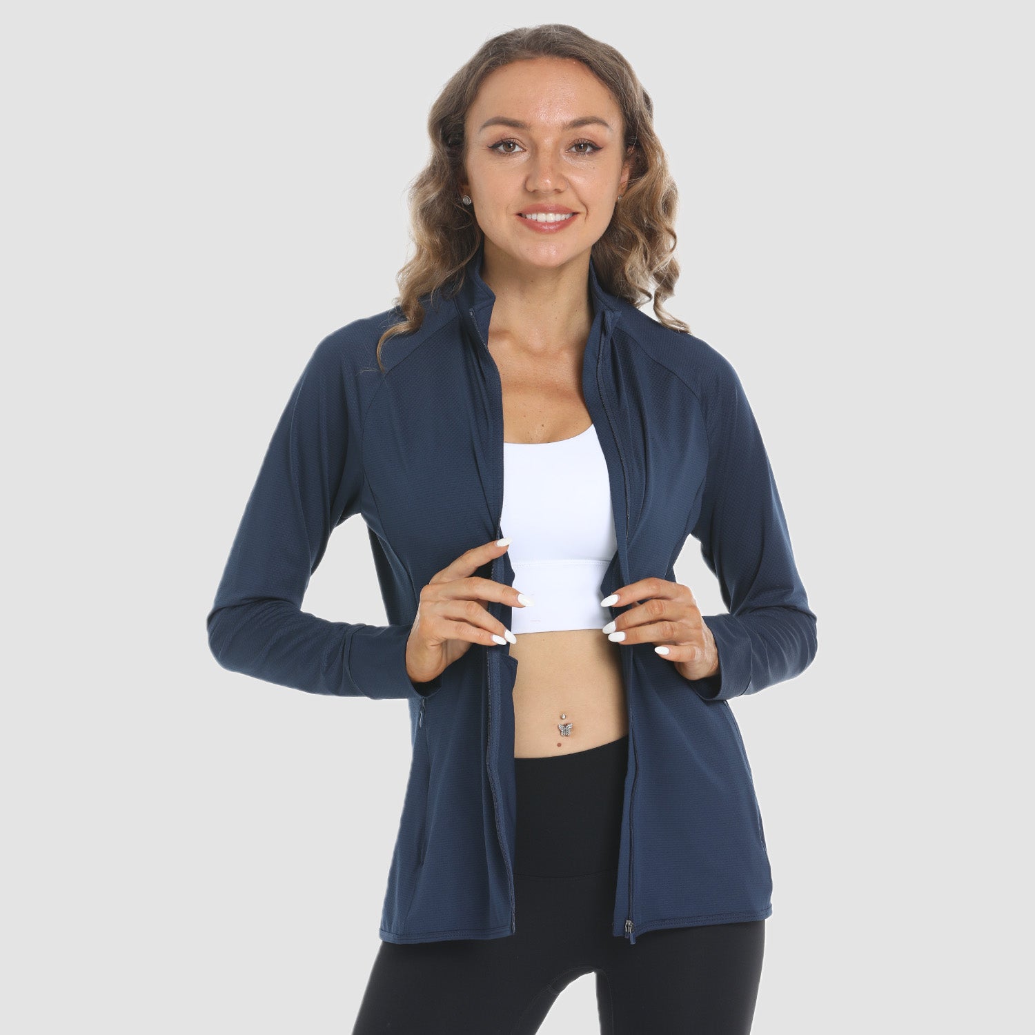 Women's Sun Protection Jacket Lightweight Long Sleeve UPF 50+ Shirts Hiking Shirt with Zipper Pockets