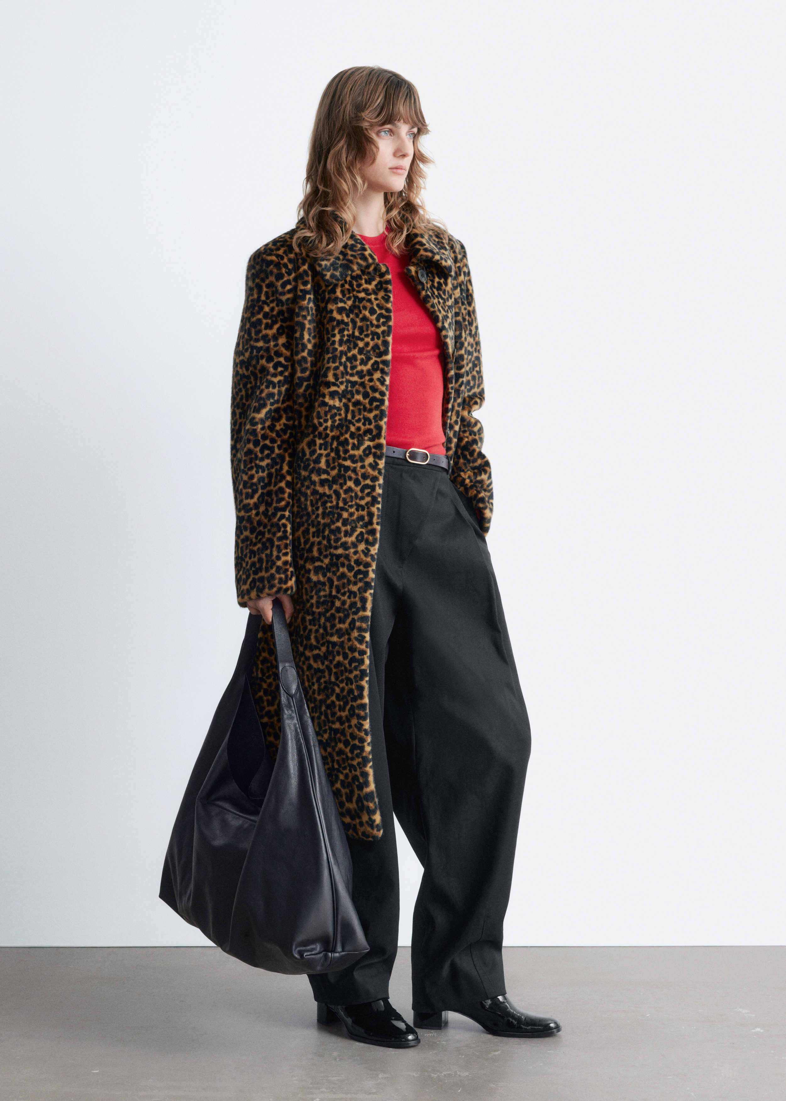 & Other Stories FAUX FUR LEOPARD COAT