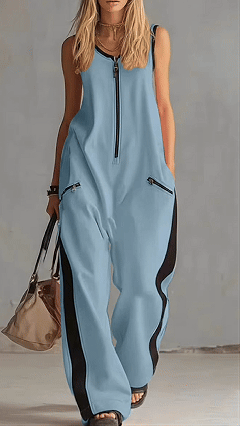 Women's Color-Block Cotton Jumpsuit - Nordfashionstorm - Women's Clothing, Fashion for You - Nordfashionstorm.com