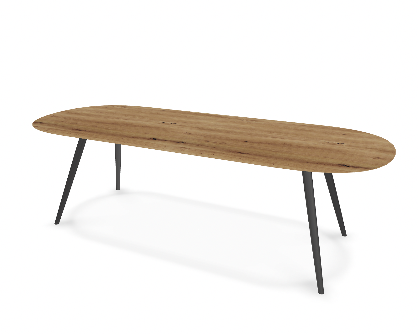 They & Me eettafel Joy – plat ovaal – eiken rustiek olie - onderstel RAL9017 verkeerszwart 240 x 100 x 75 cm | Eiken Rustiek Olie | Verjongde Rand | Frame Verkeerzwart