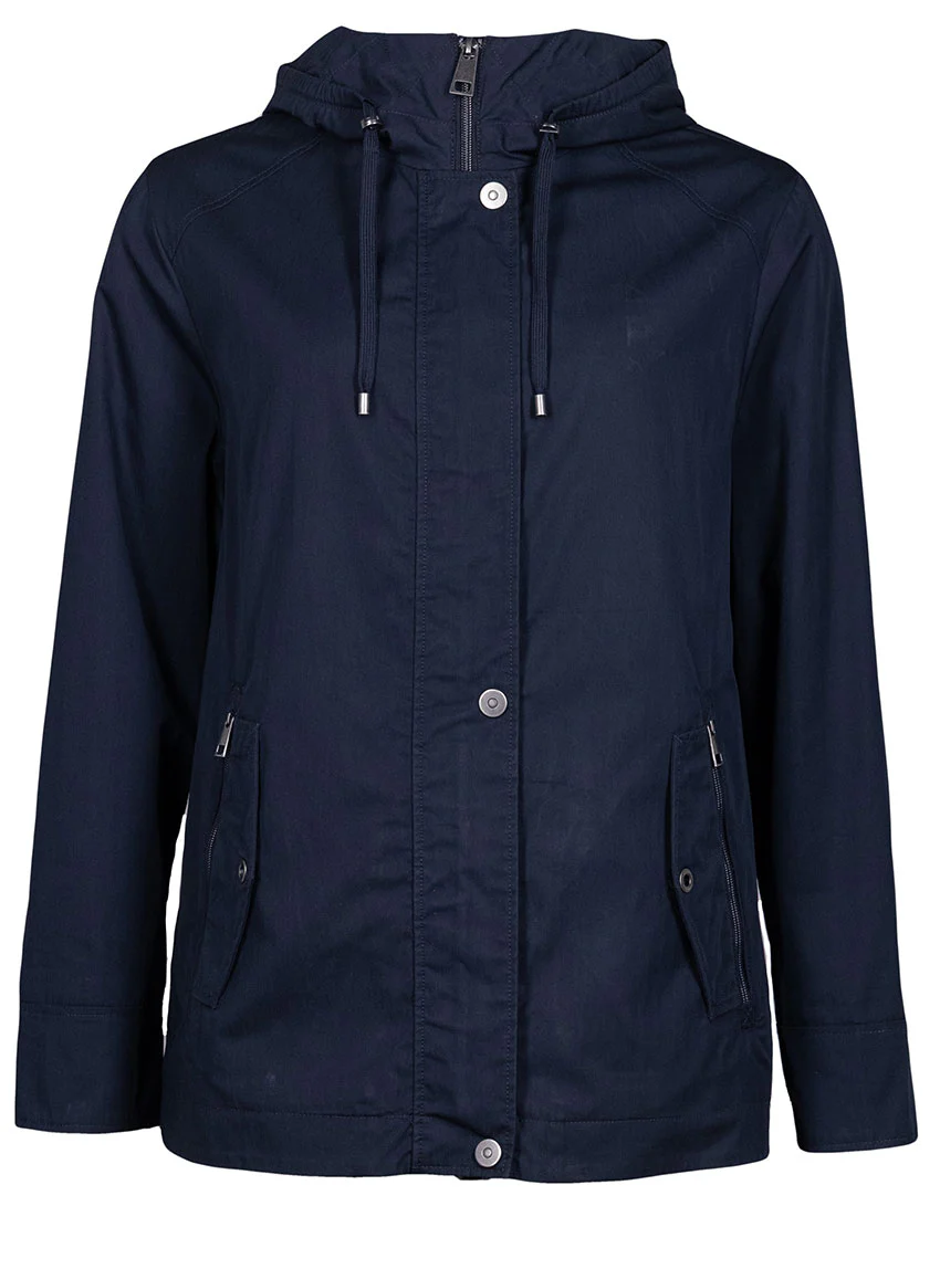 Parka femme à capuche bleu marine