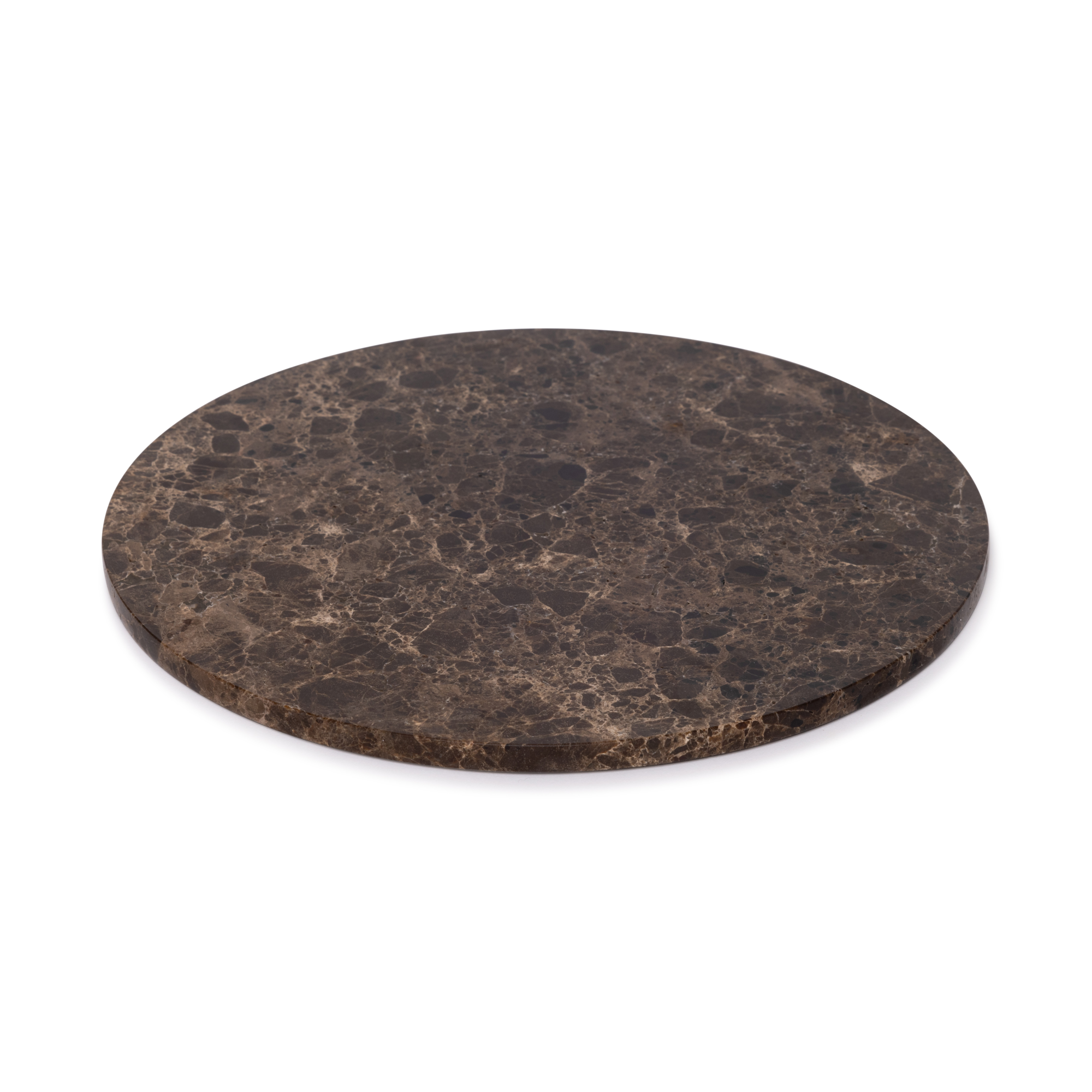 Marmer rond dienblad Ø30cm bruin