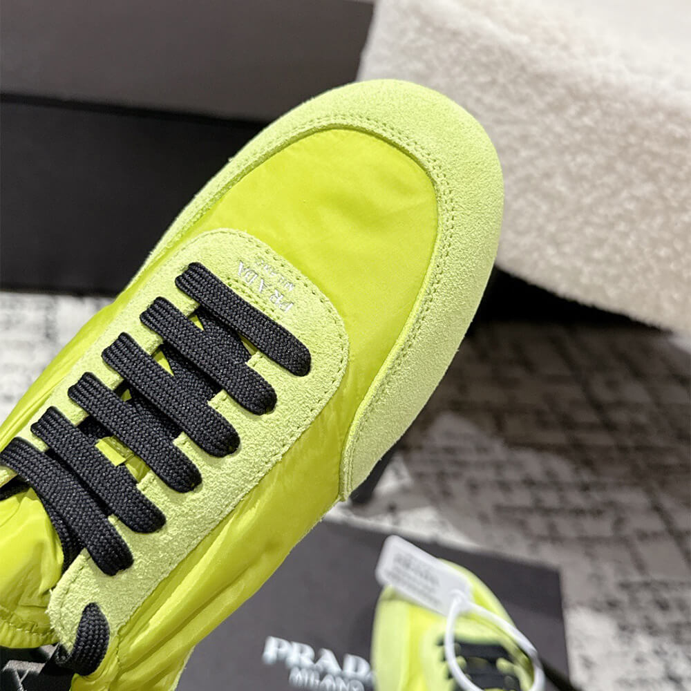 PRADA Collapse Re-Nylon and suede elasticized sneakers - Top Club