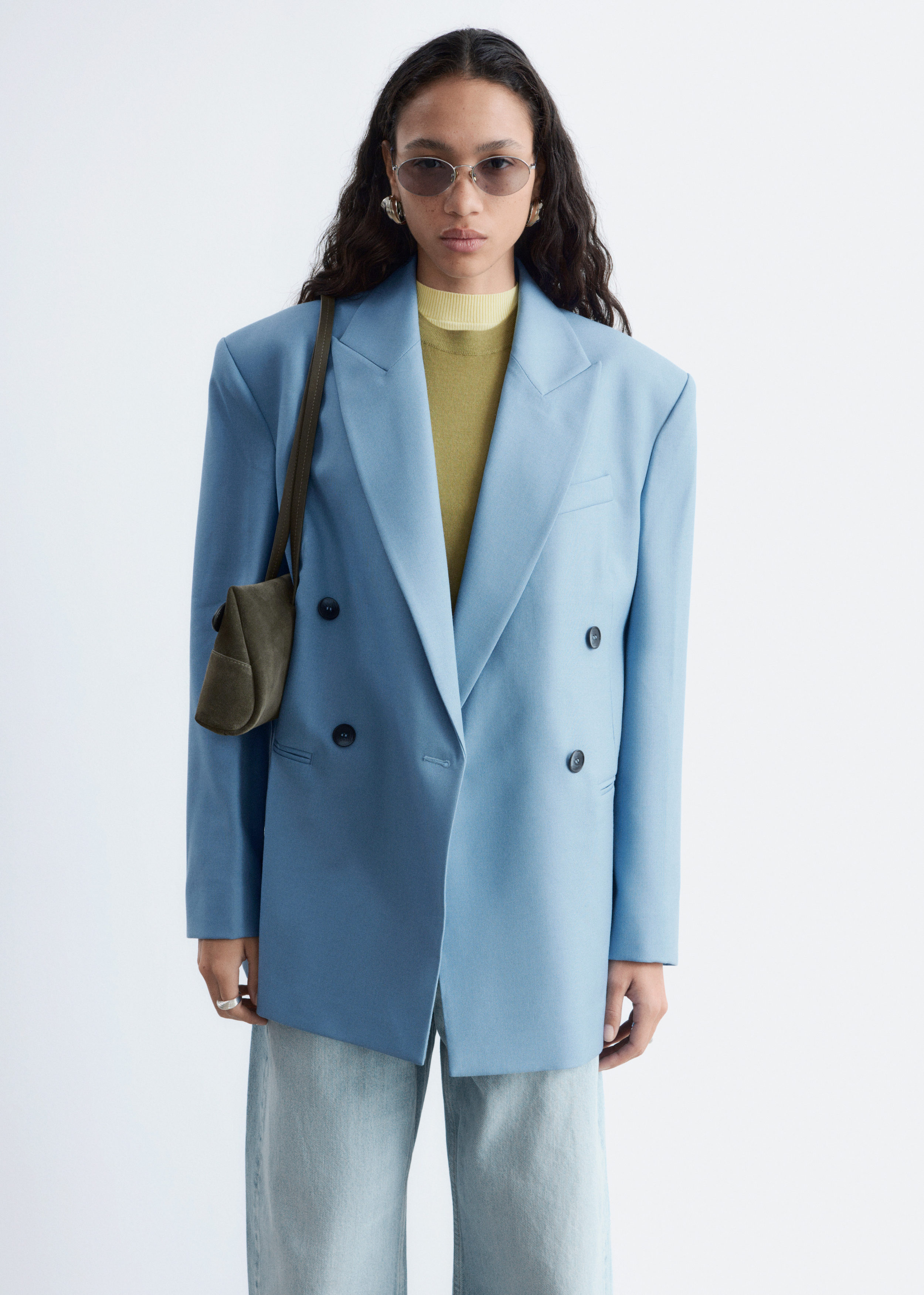 & Other Stories DOUBLE-BREASTED WOOL BLAZER