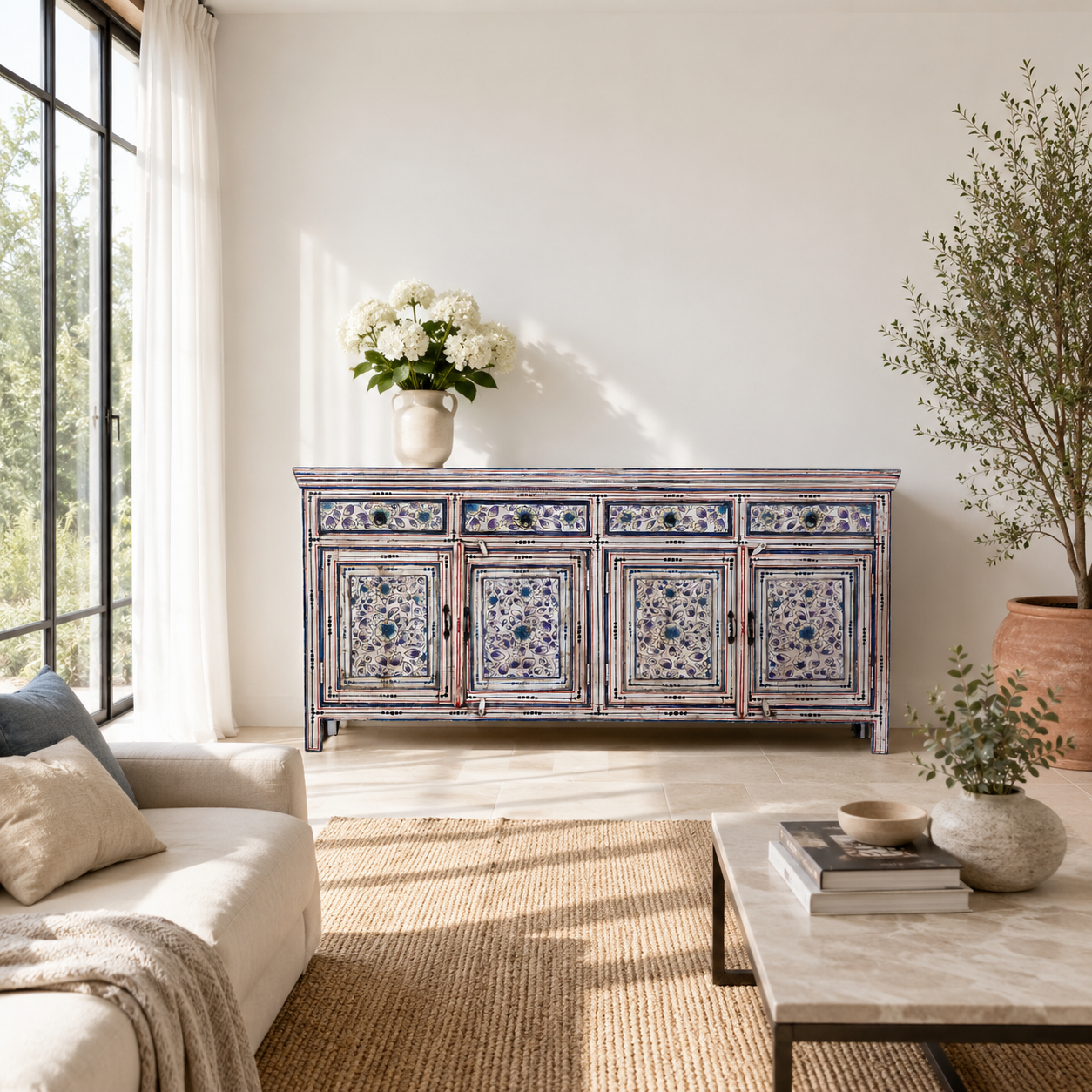 Naya - Boho Dressoir Handbeschilderd