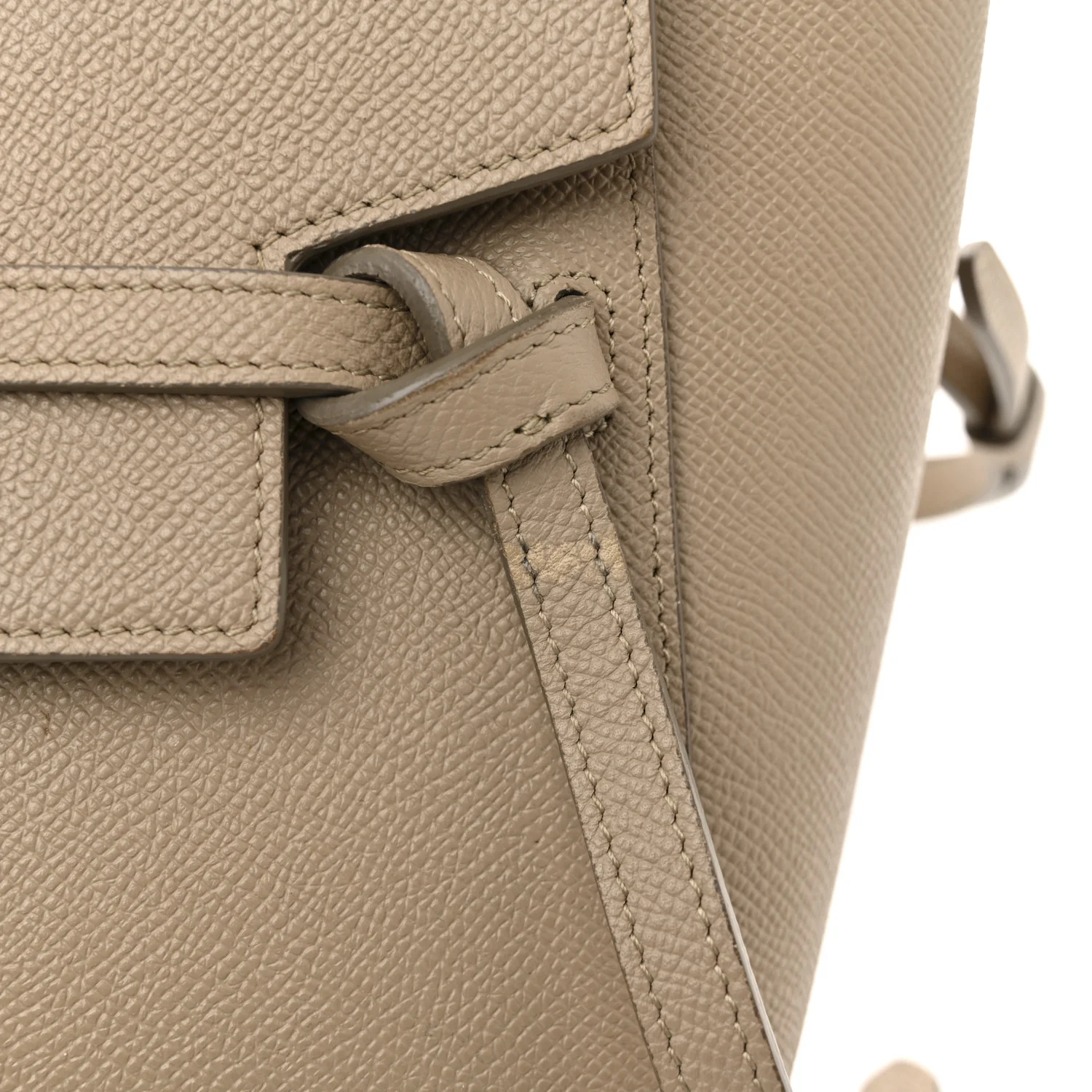 Grained Calfskin Nano Belt Bag Light Taupe - Top Club