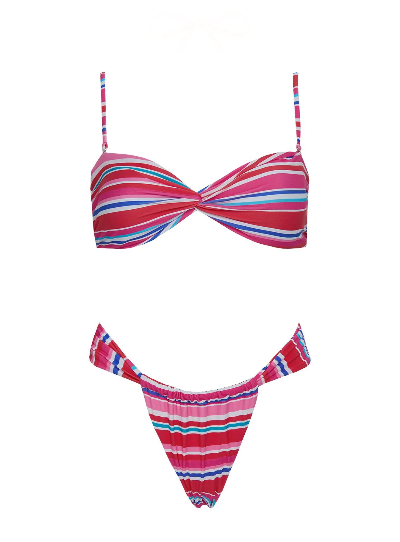 Amplitude Bikini Top Pink / Blue Stripe