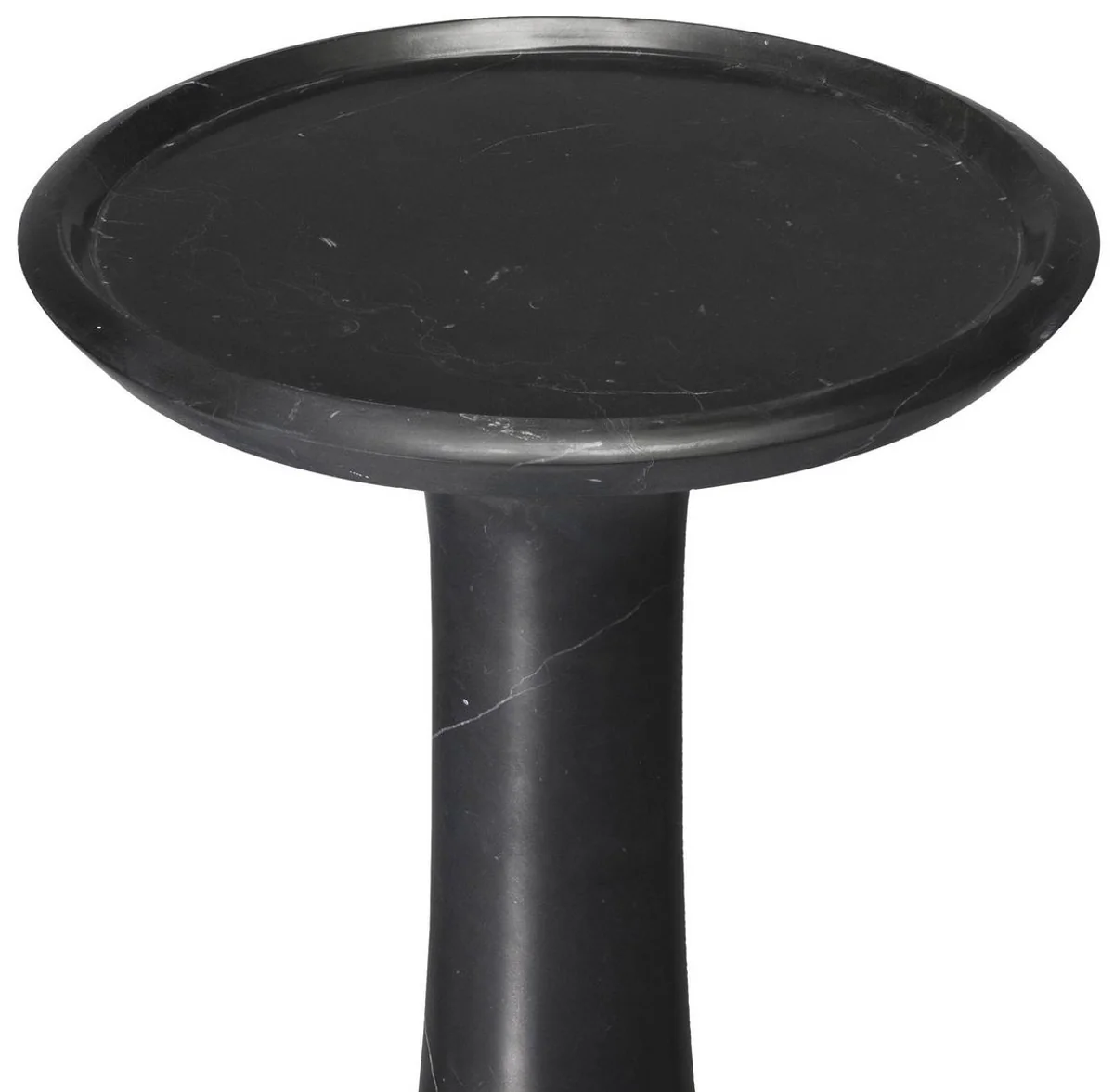 Luxury side table black Ø 30 x H. 71.5 cm - Round side table made of high-quality marble - Luxury living room furniture