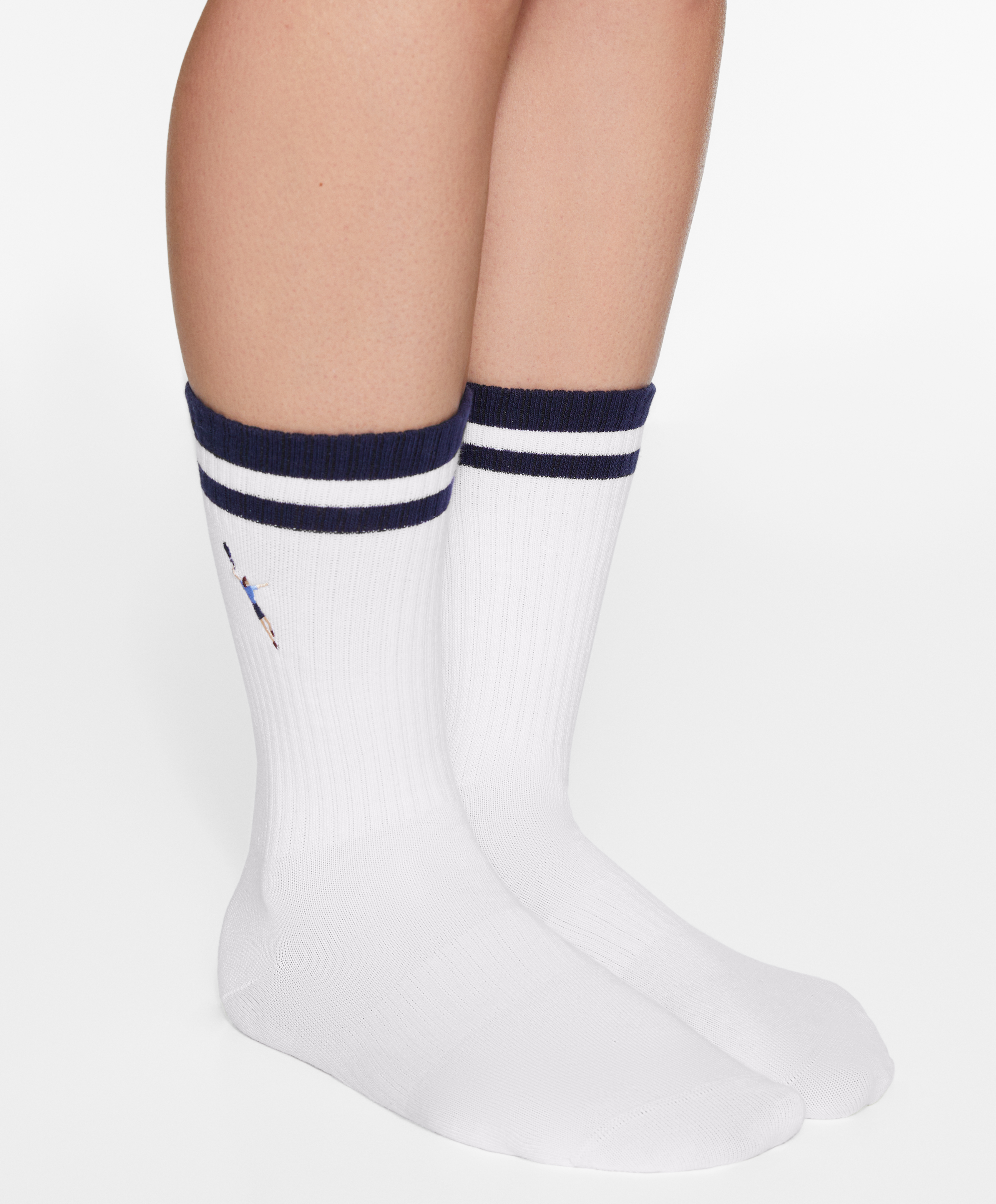 OYSHO Stripe tennis player classic sports socks in a rib cotton blend