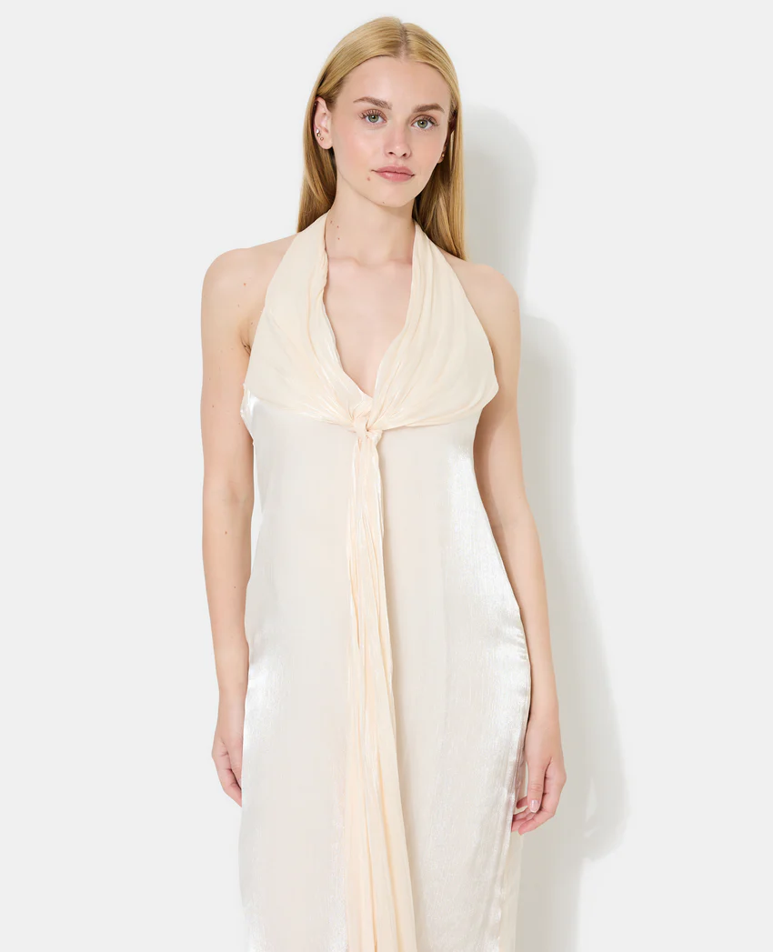 Pimkie Robe longue dos-nu en satin avec pans à nouer