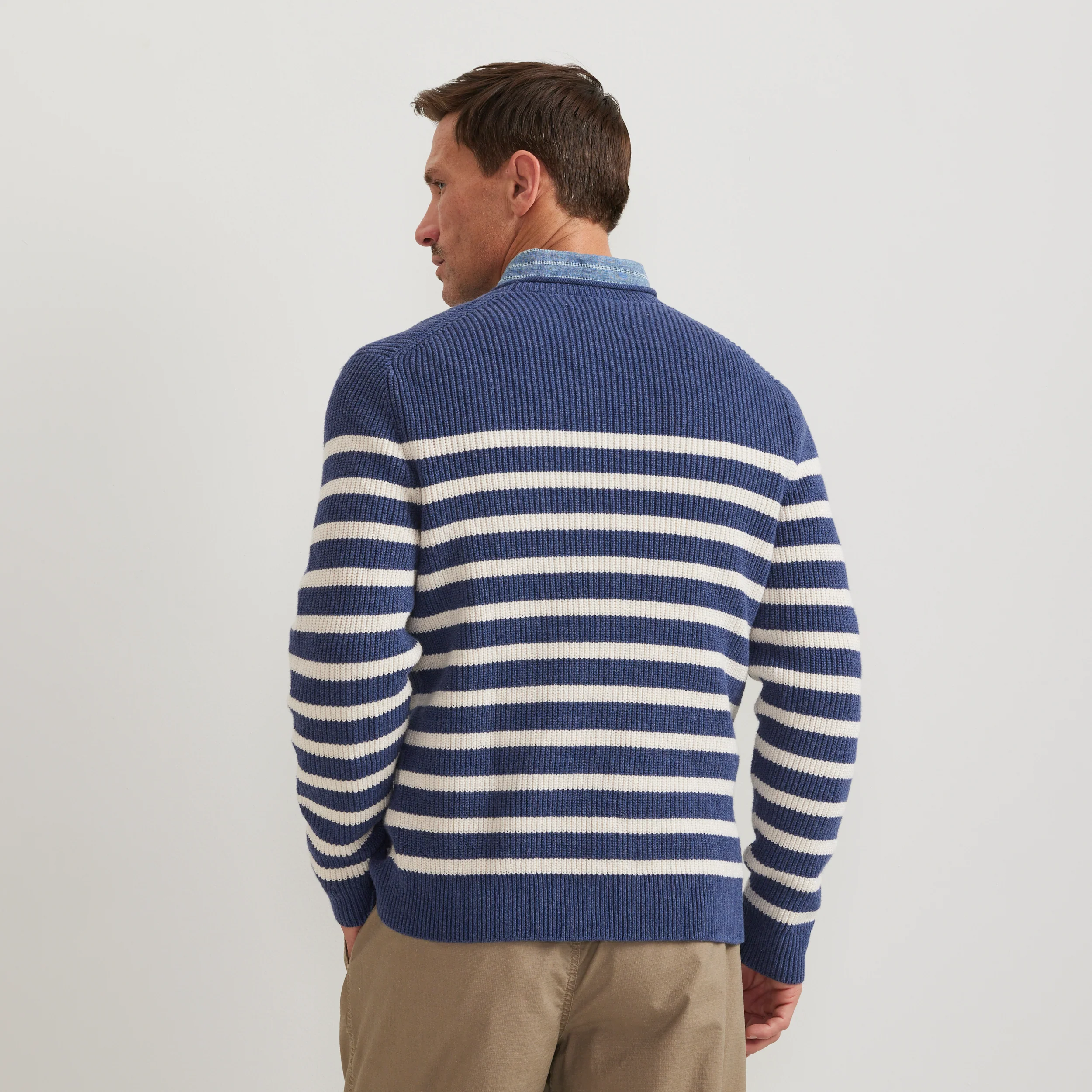 Men's Signature Roll Neck Sweater - Stripe - MoB Apparel