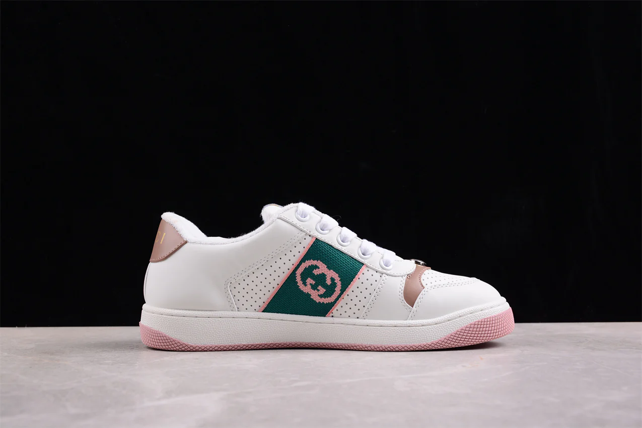 GUCCI Women's Screener 'White Light Pink Green' - Sneaker Replica Workshop
