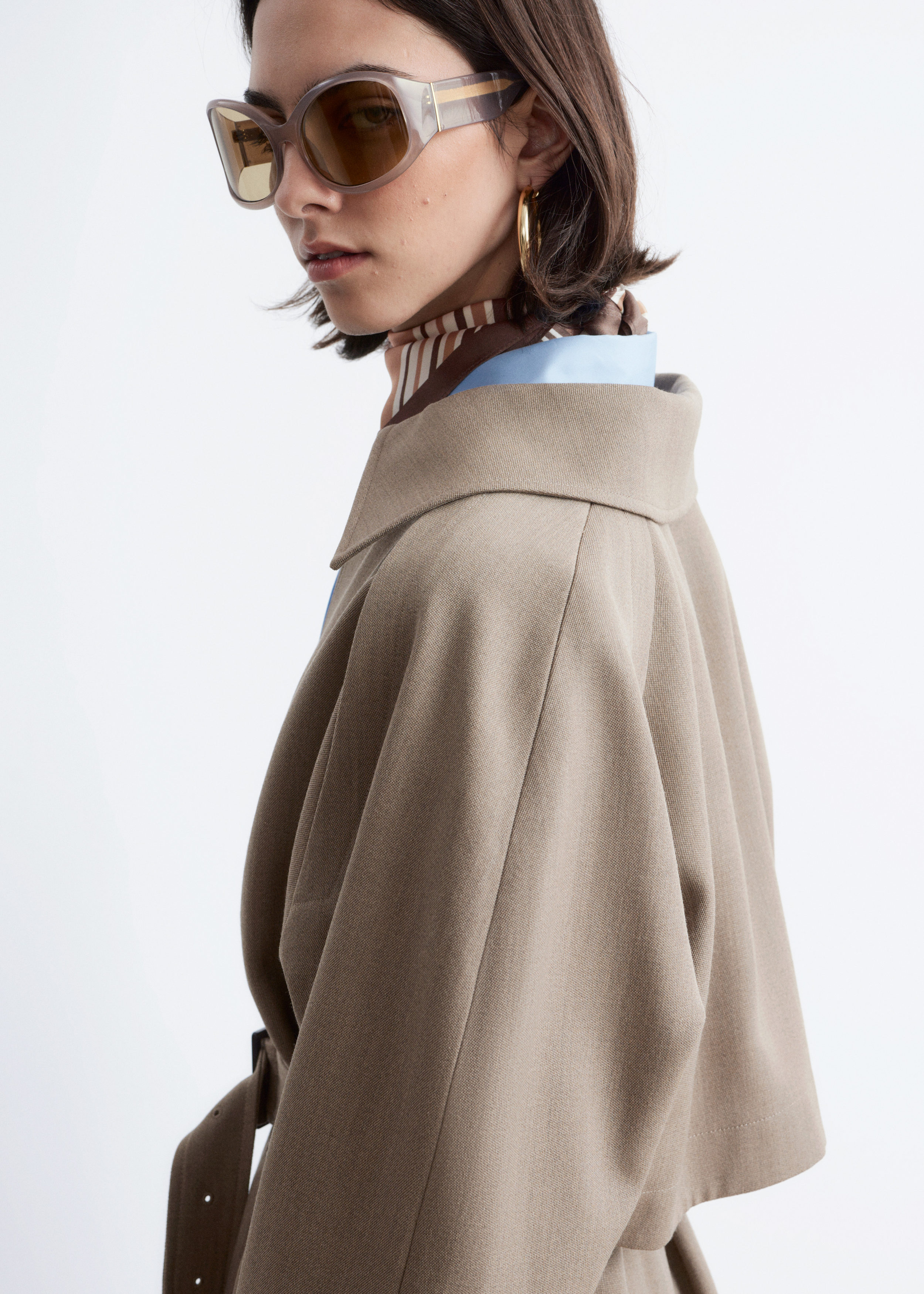 & Other Stories TIE-BELT WOOL TRENCH COAT