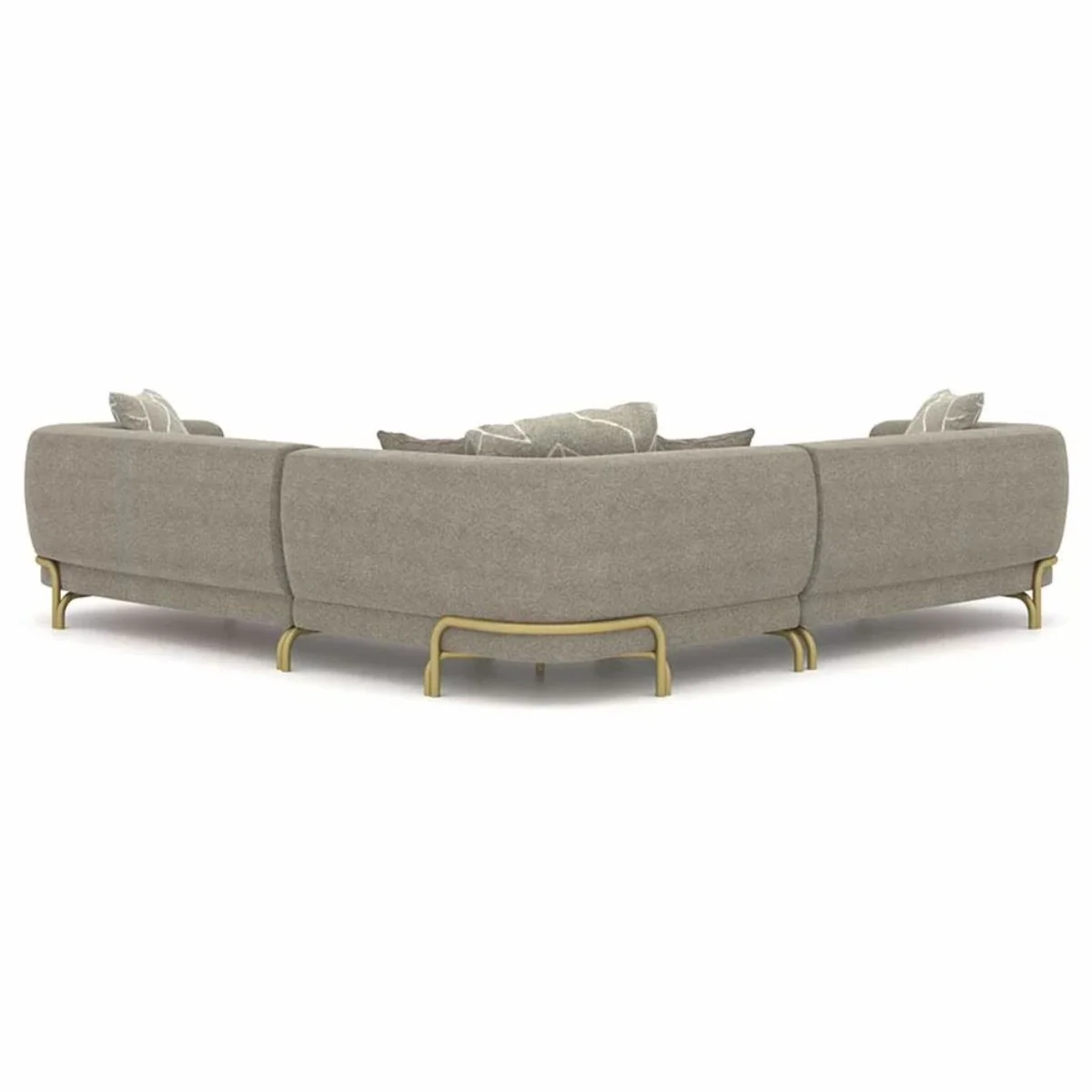 Luxury corner sofa gray / brass 315 cm - living room & hotel furniture
