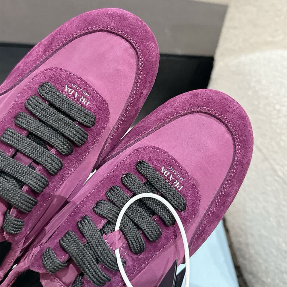 PRADA Collapse Re-Nylon and suede sneakers - Top Club
