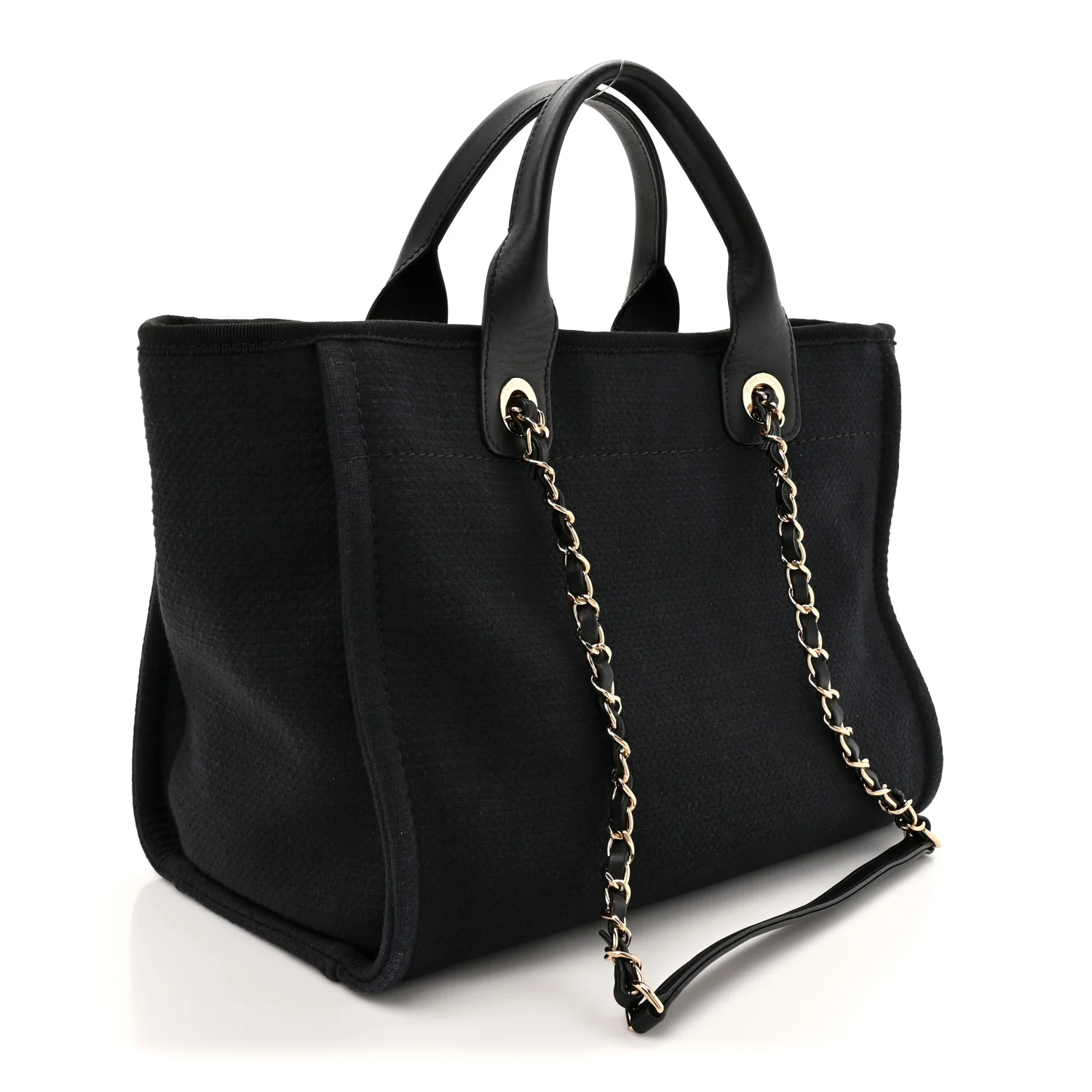 Mixed Fibers Small Deauville Tote Black - Top Club