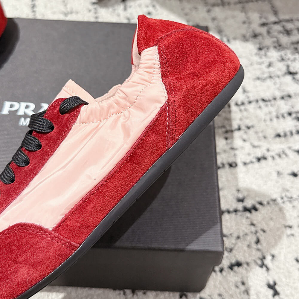 PRADA Collapse Re-Nylon and suede elasticized sneakers - Top Club