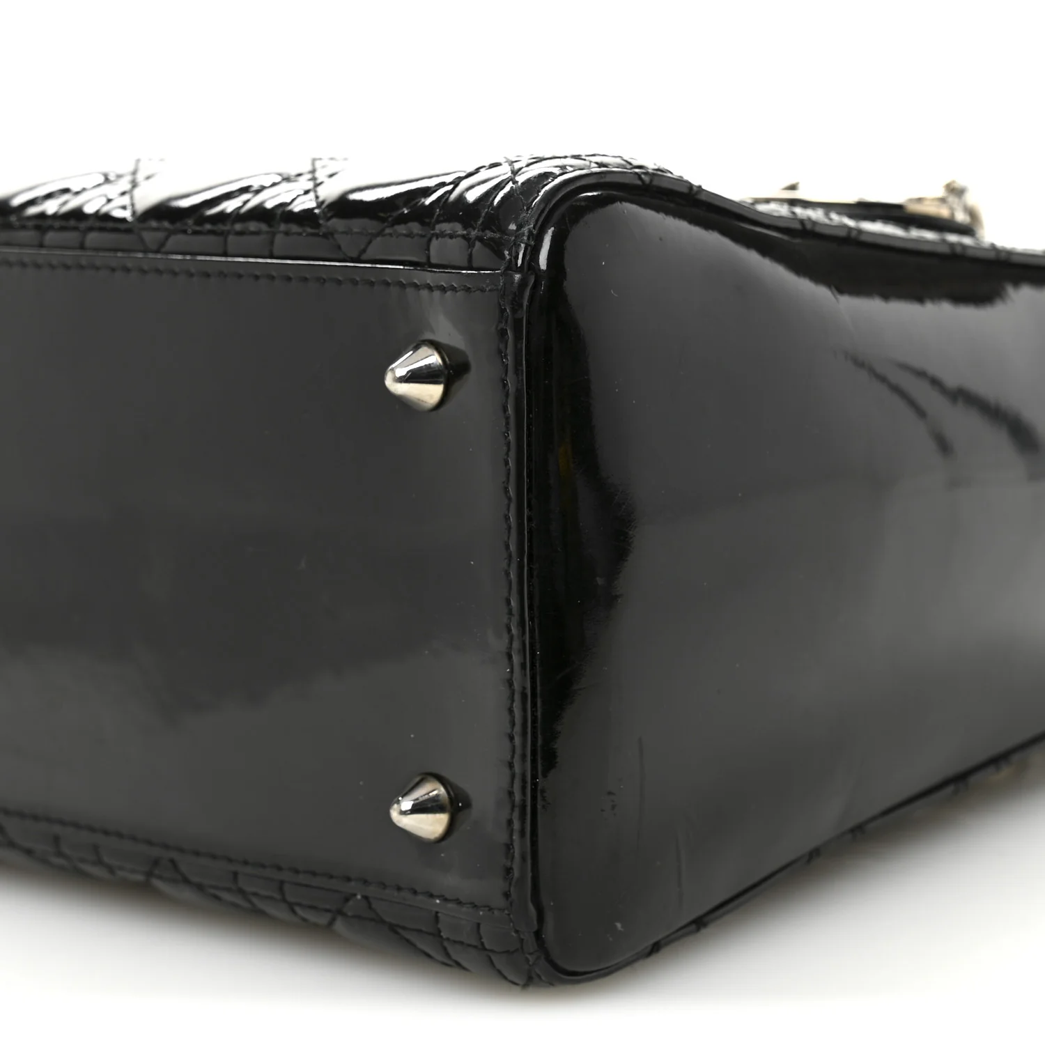 Patent Cannage Medium Lady Dior Black - Top Club