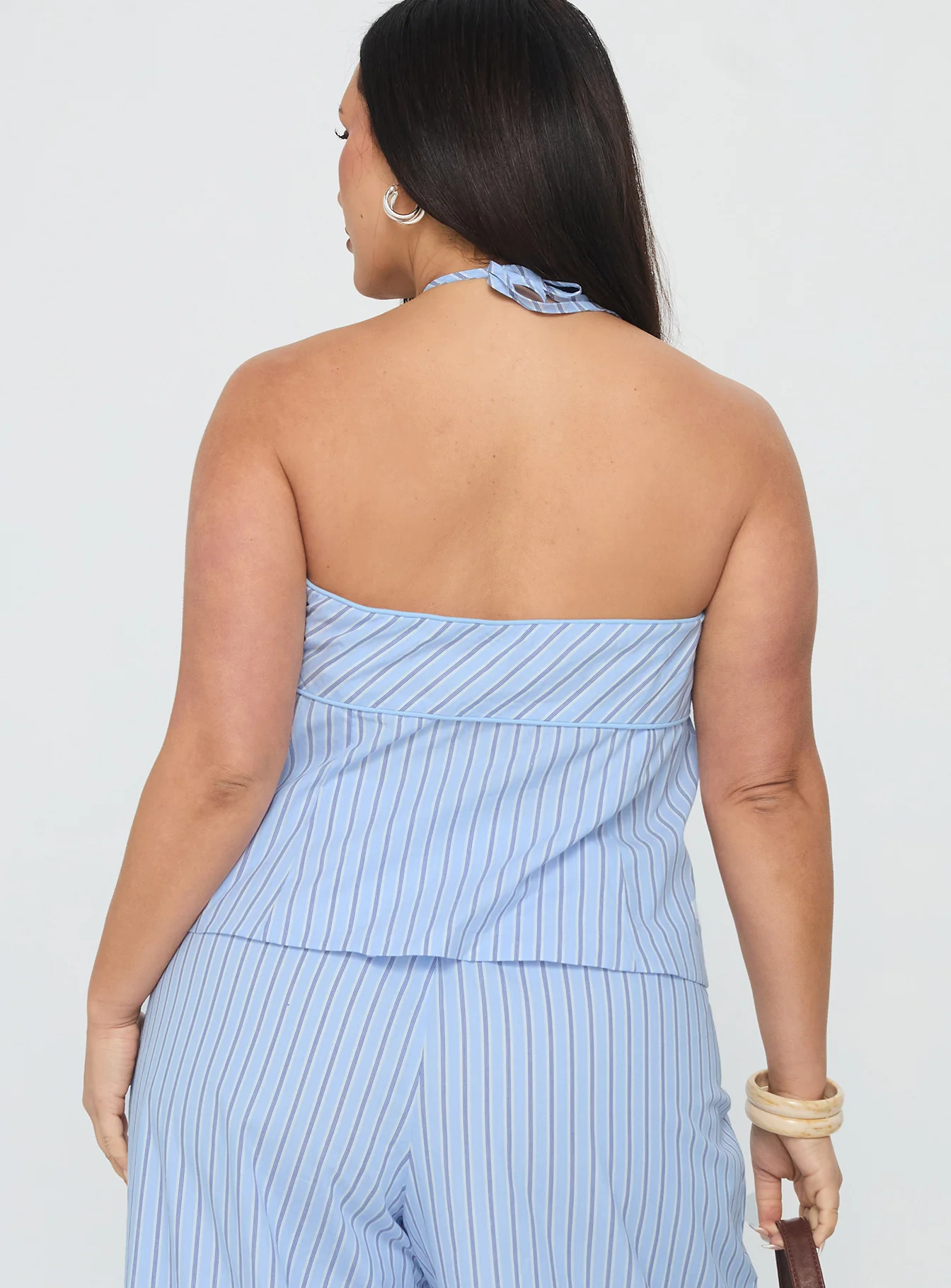 Sofea Halter Top Blue Stripe Curve