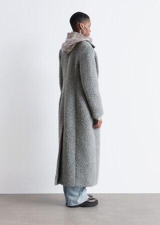 & Other Stories WOOL SHEARLING MAXI COAT