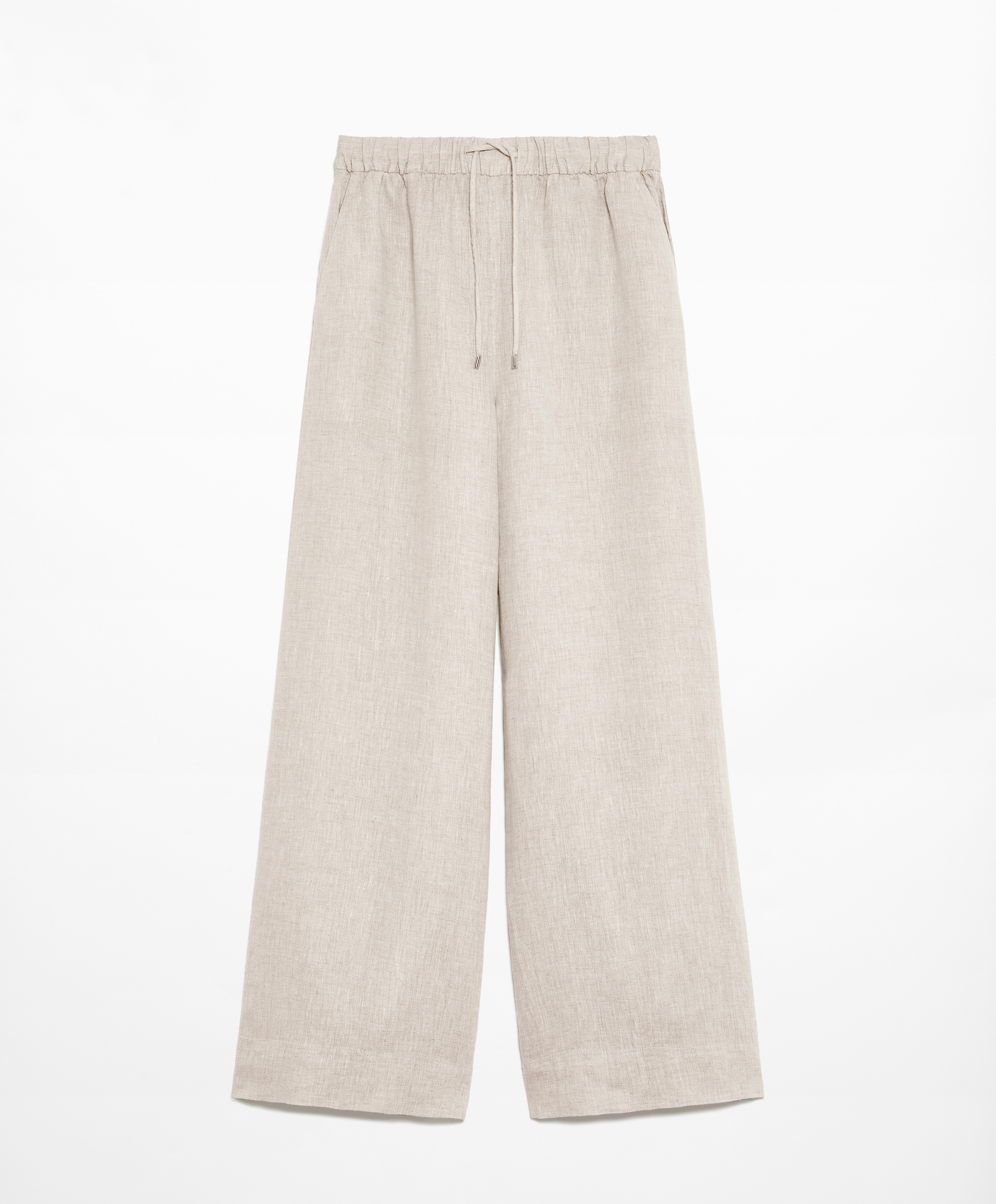 OYSHO 100% linen wide straight-leg trousers