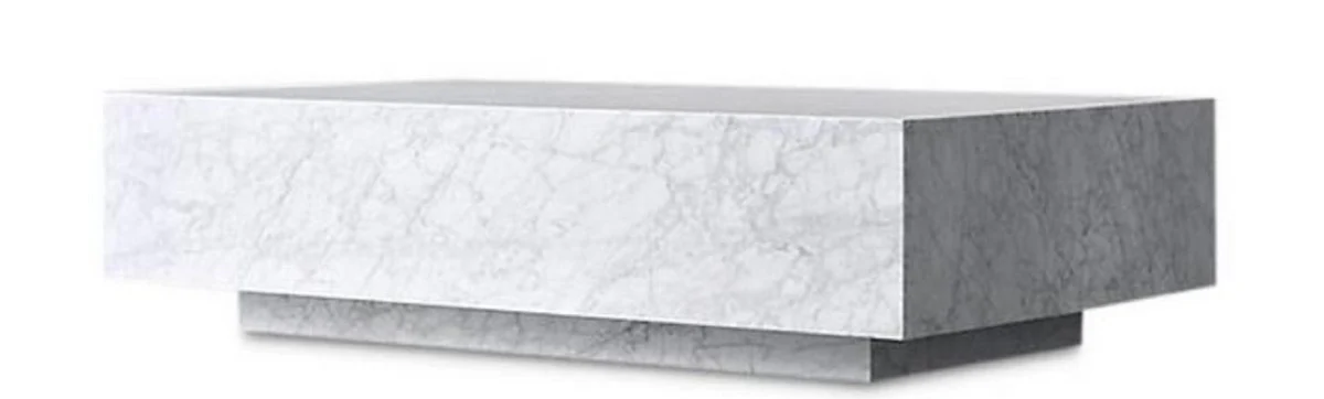 Luxury coffee table white 100 x 100 x H. 35 cm - Square living room table made of Carrara marble - Marble table - Luxury quality
