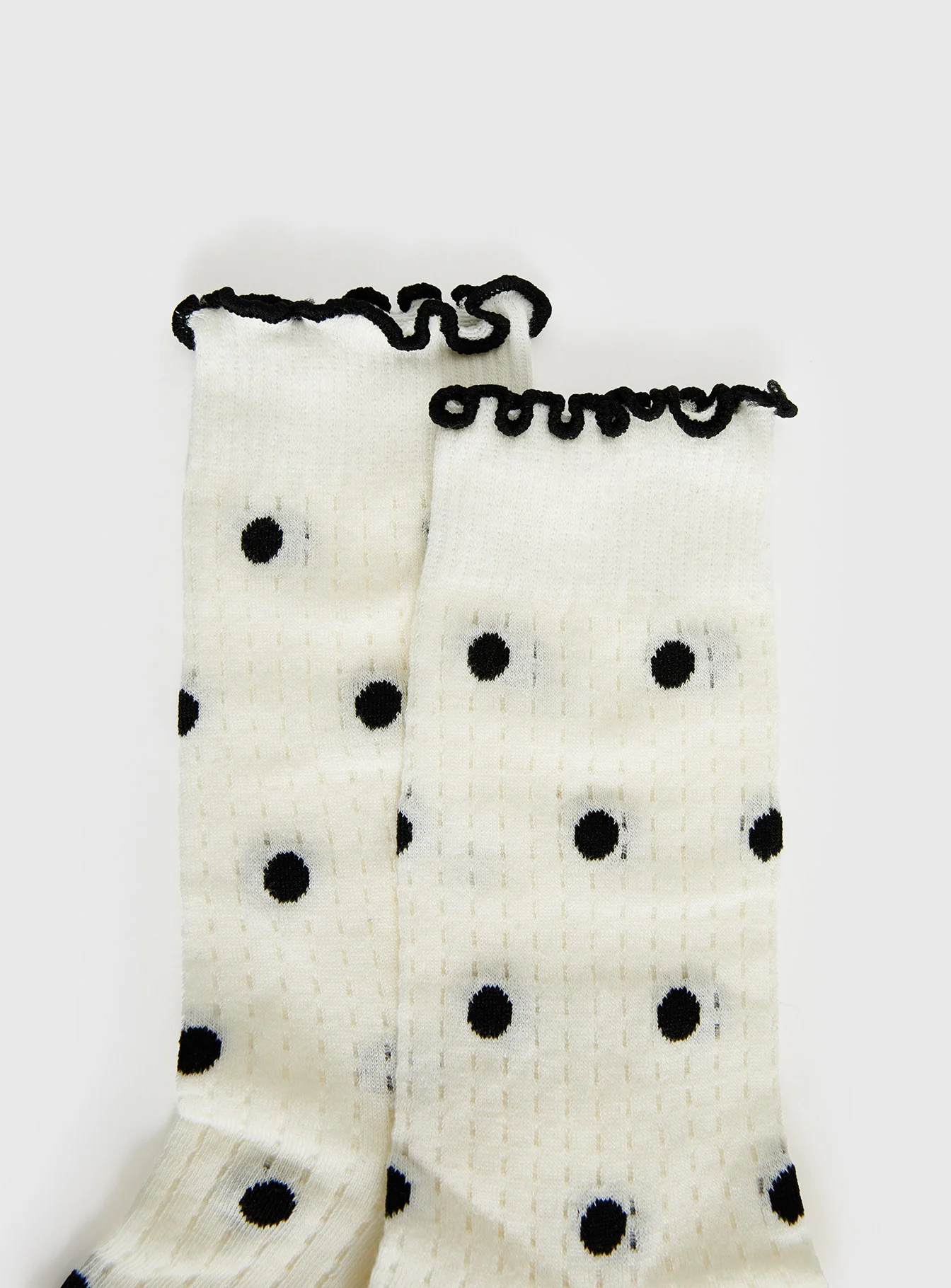 Somebody Else Frill Socks White Polka