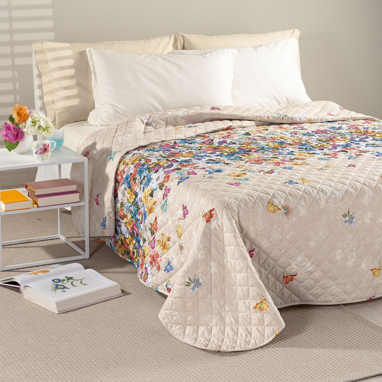 Copriletto Trapuntato In Cotone Serra Matrimoniale Unica Caleffi