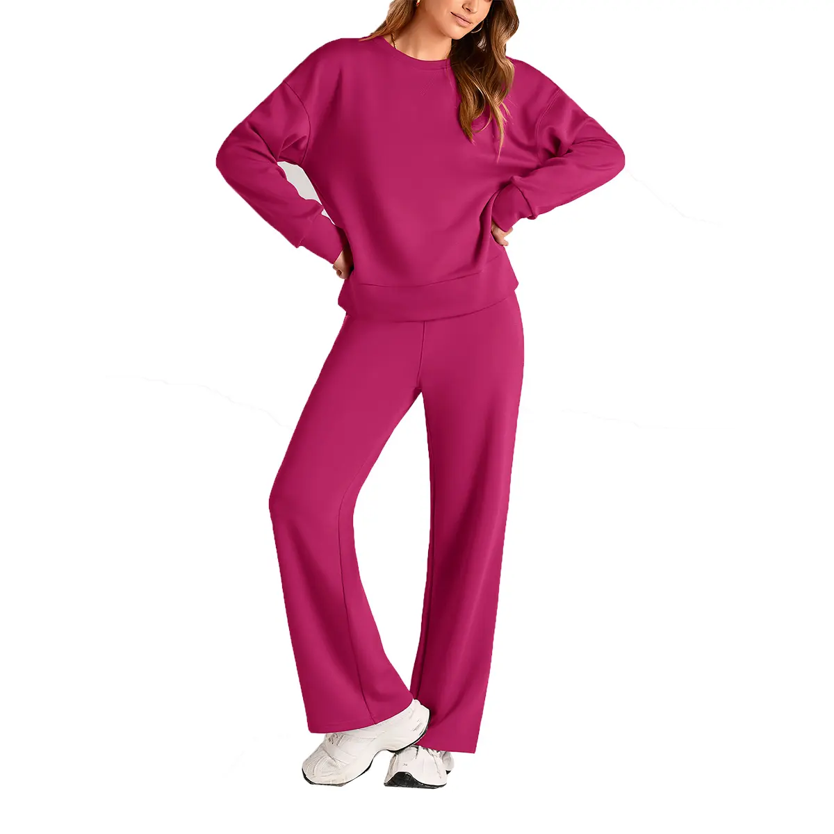 PrettyGarden Women's 2 Piece Outfits Long Sleeve Pullover Tops And Long Pants Lounge Sets Tracksuit