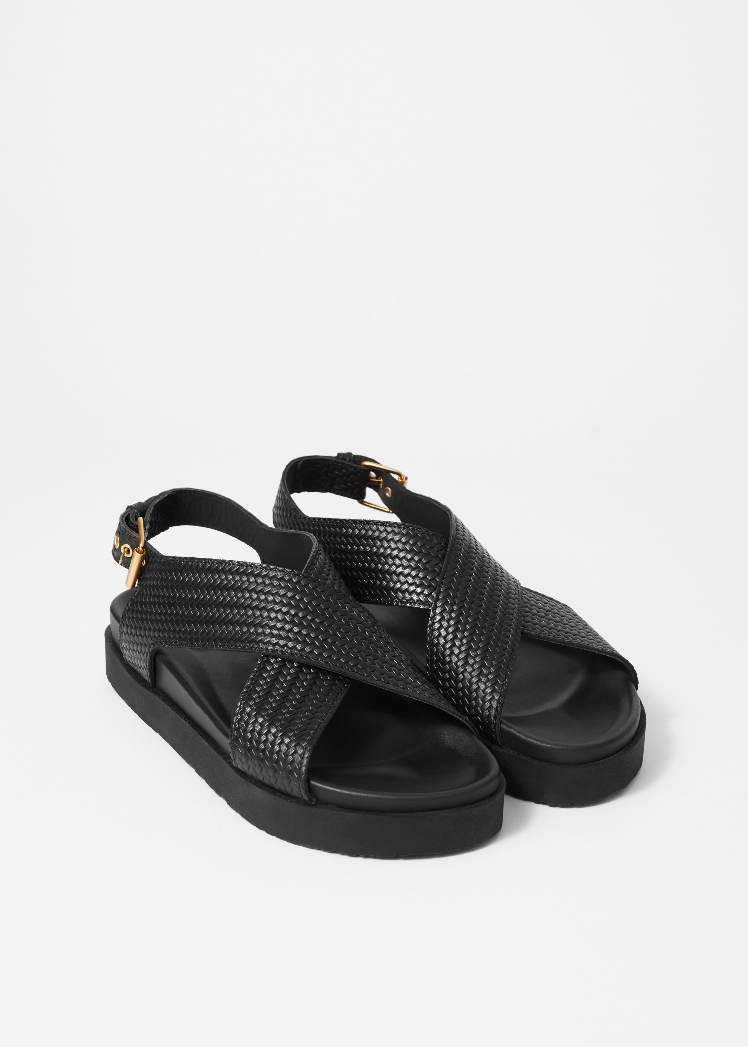 & Other Stories CRISS-CROSS LEATHER SANDALS