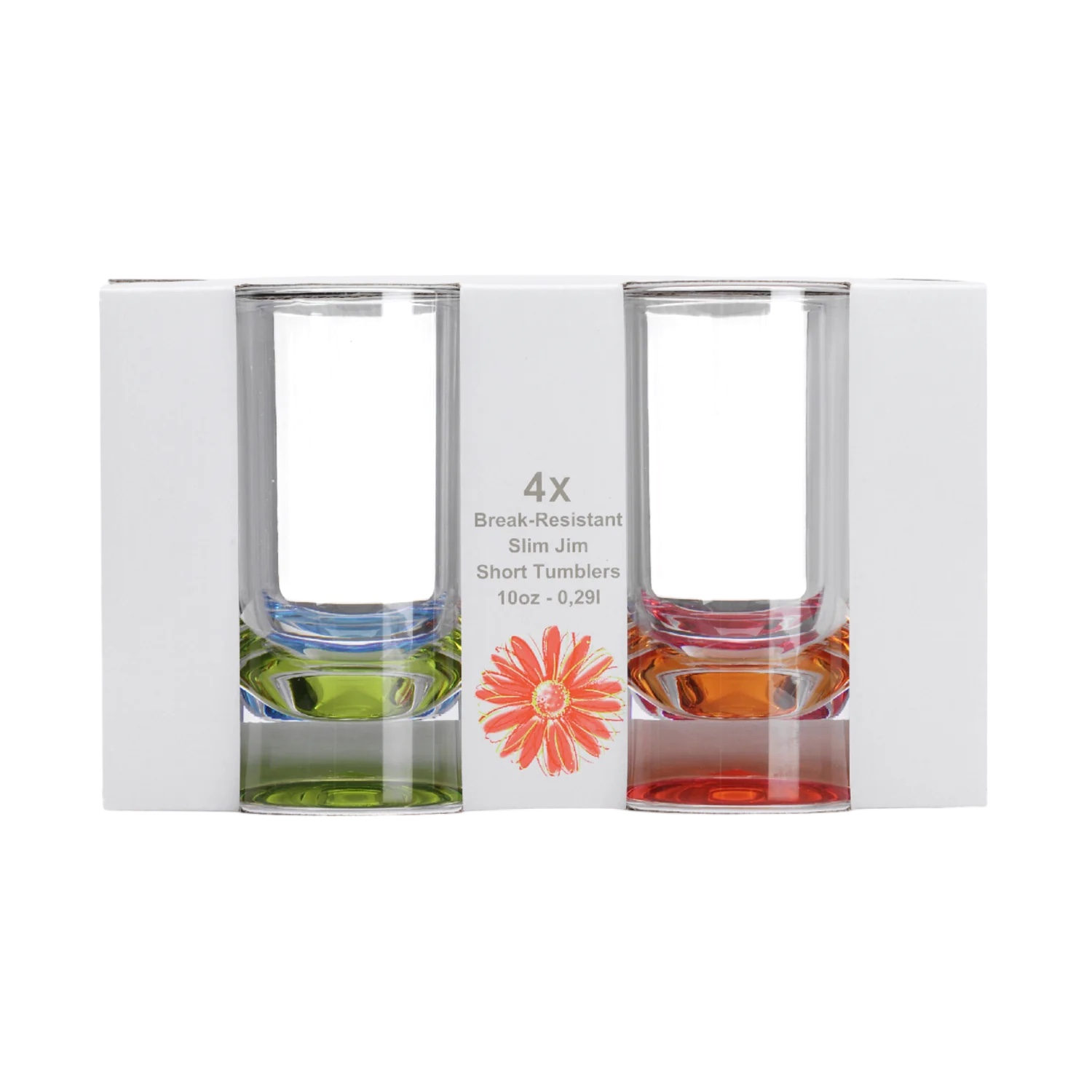 Acryl Longdrinkglas Party Slim Jim - set van 4