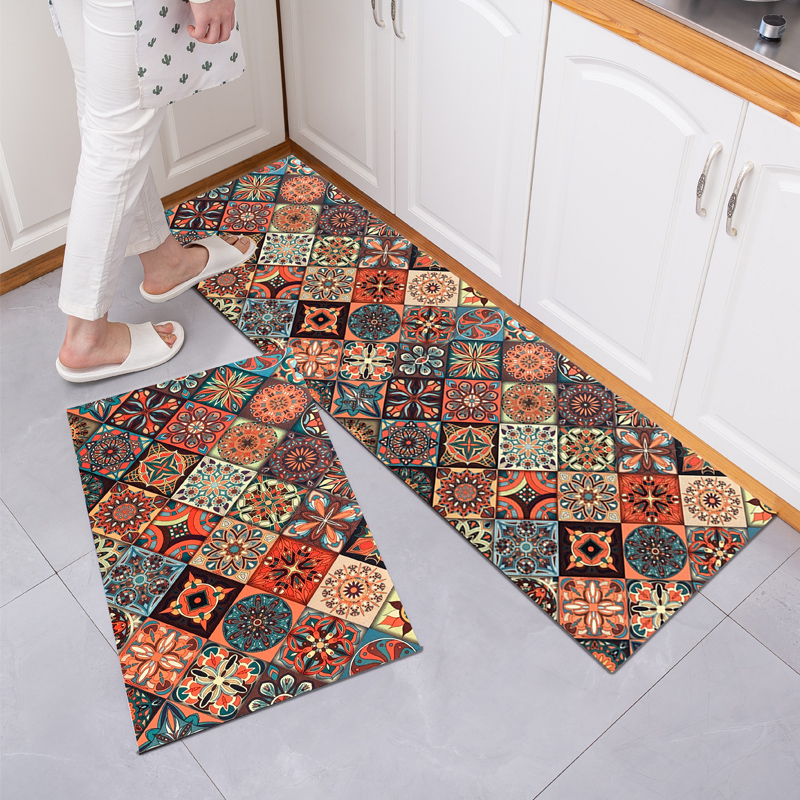 Non Slip Washable Absorbent Kitchen Mats Woven Kitchen Runner Rug Floor Mats Laundry Room Hallway Kitchen Rugs and Mats（10 pcs）