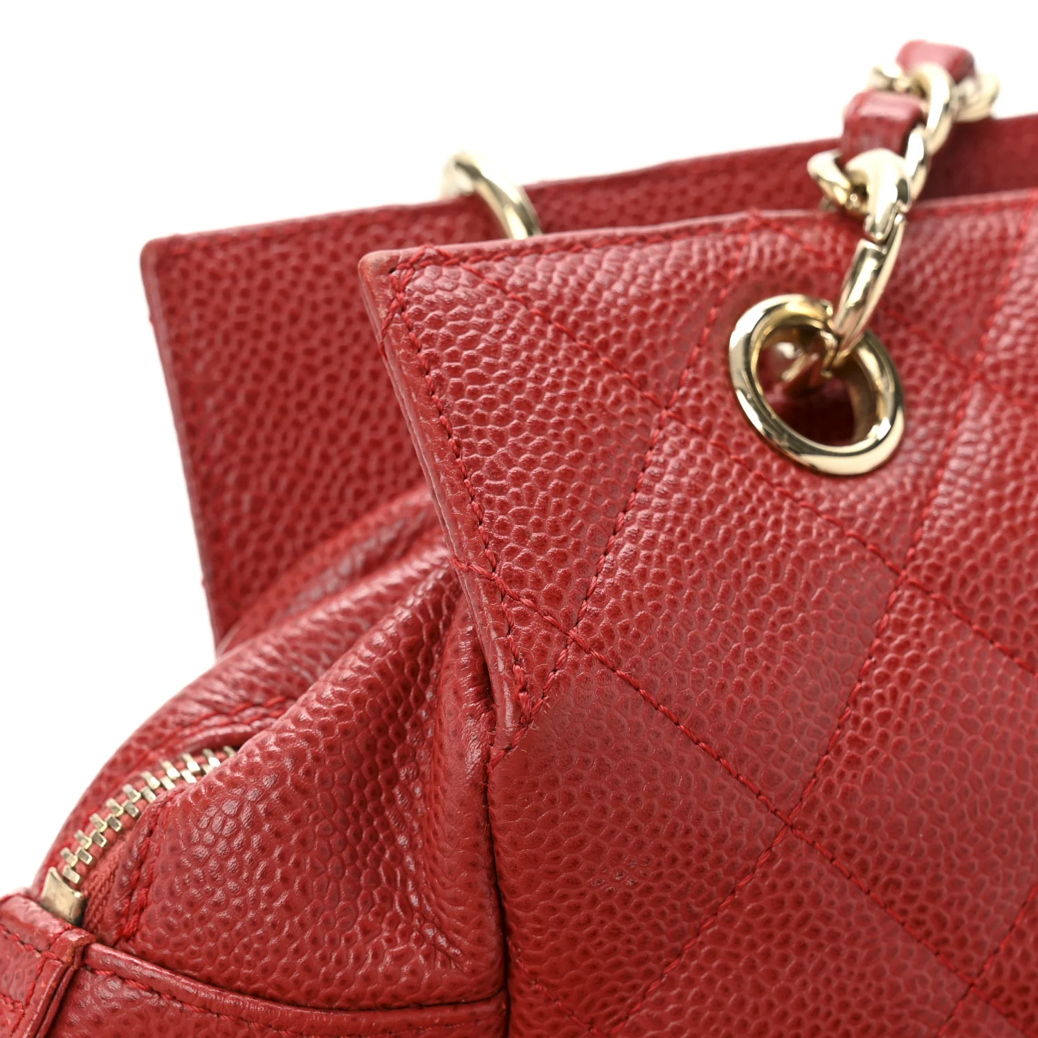 Caviar Quilted Petit Timeless Shopping Tote PTT Red - Top Club