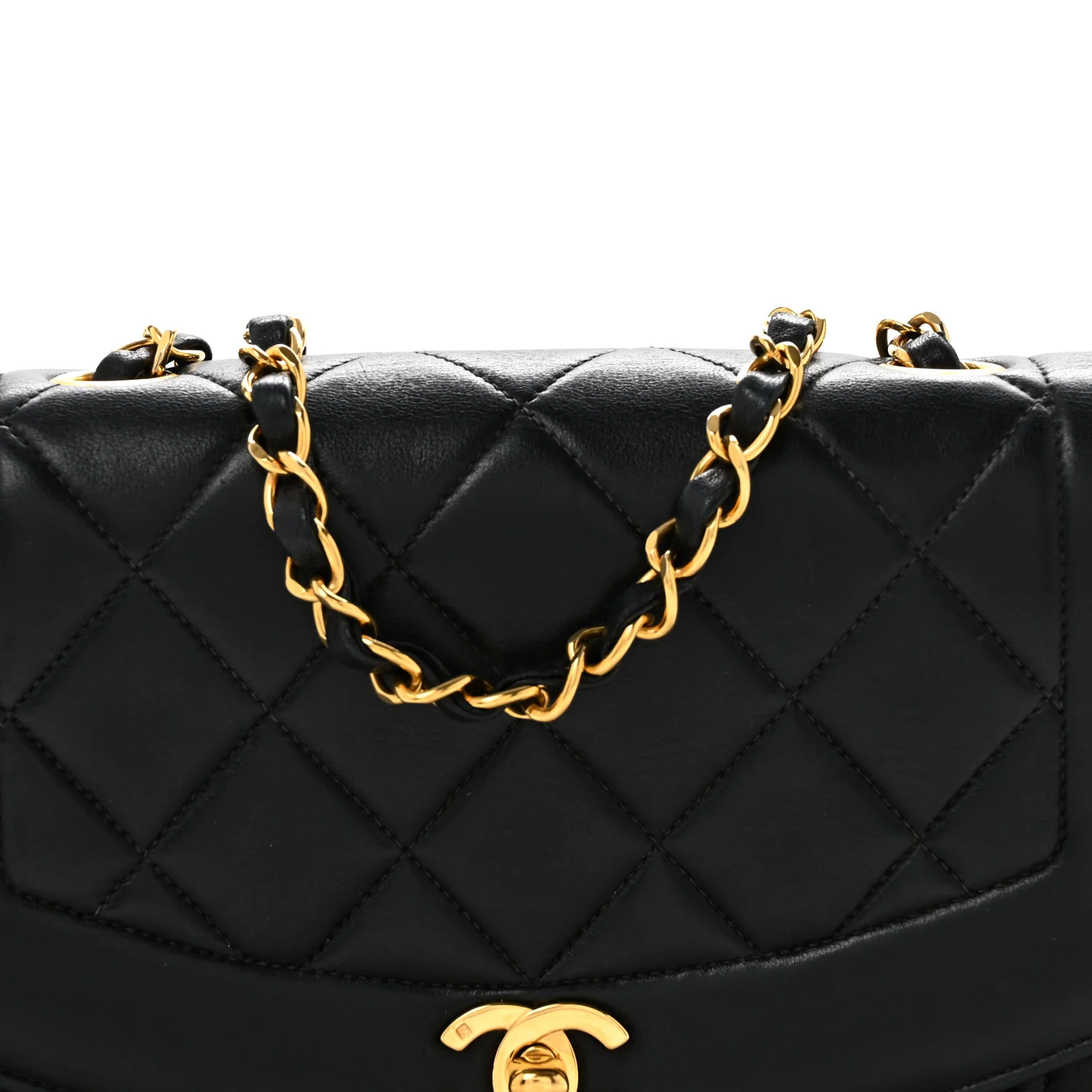 Lambskin Quilted Small Single Flap Black - Top Club