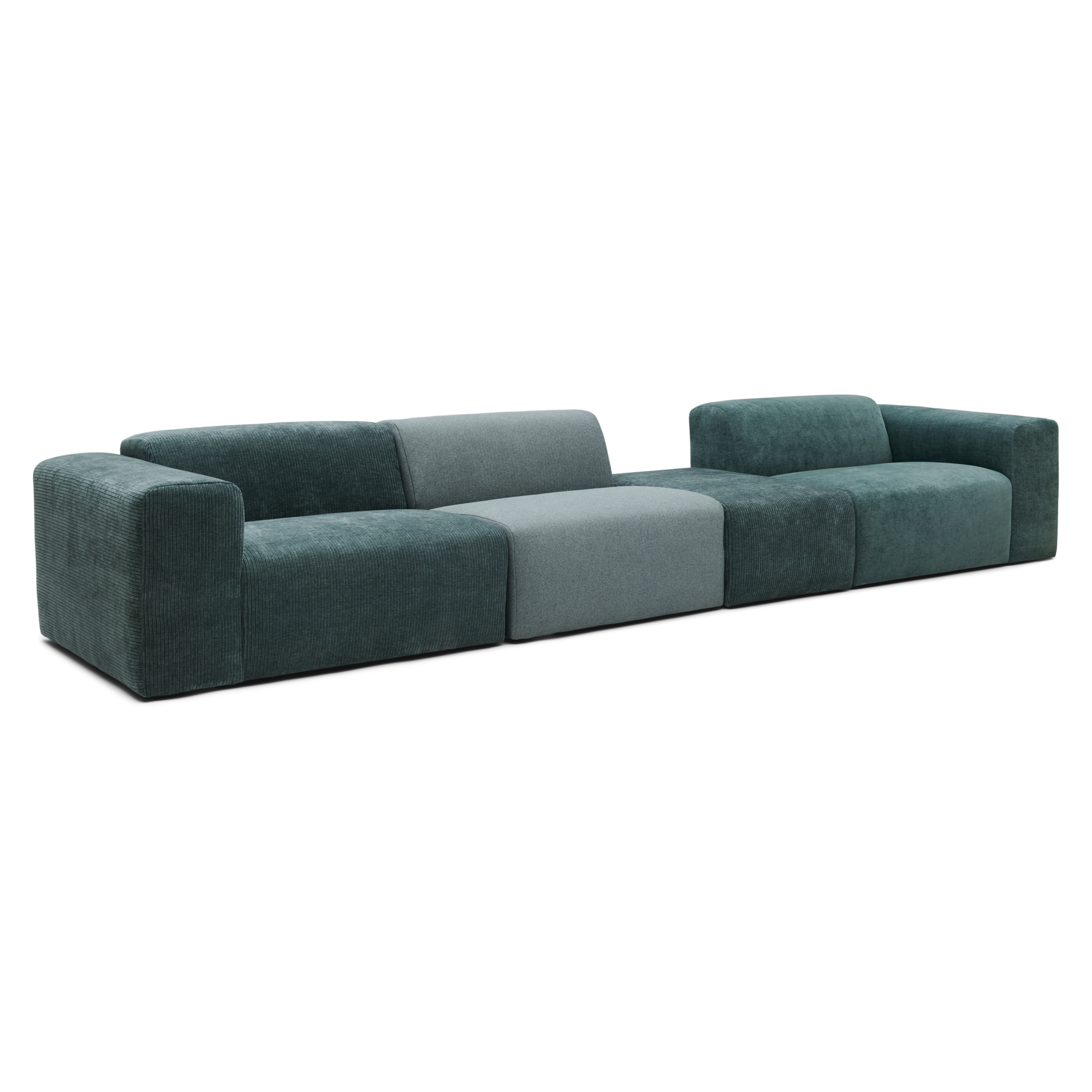 4-zitsbank Oscar met hocker ocean blue
