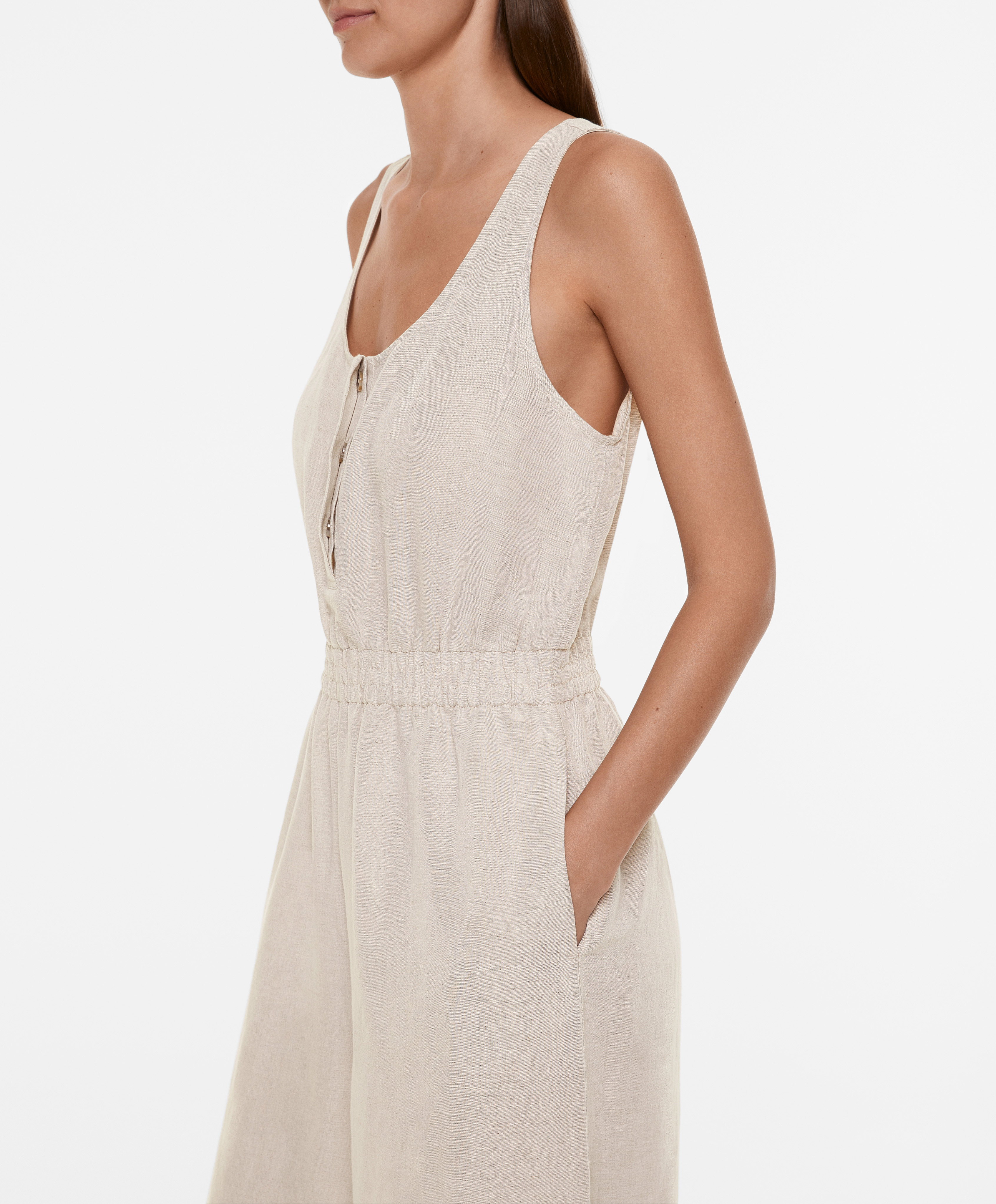 OYSHO Linen blend long jumpsuit