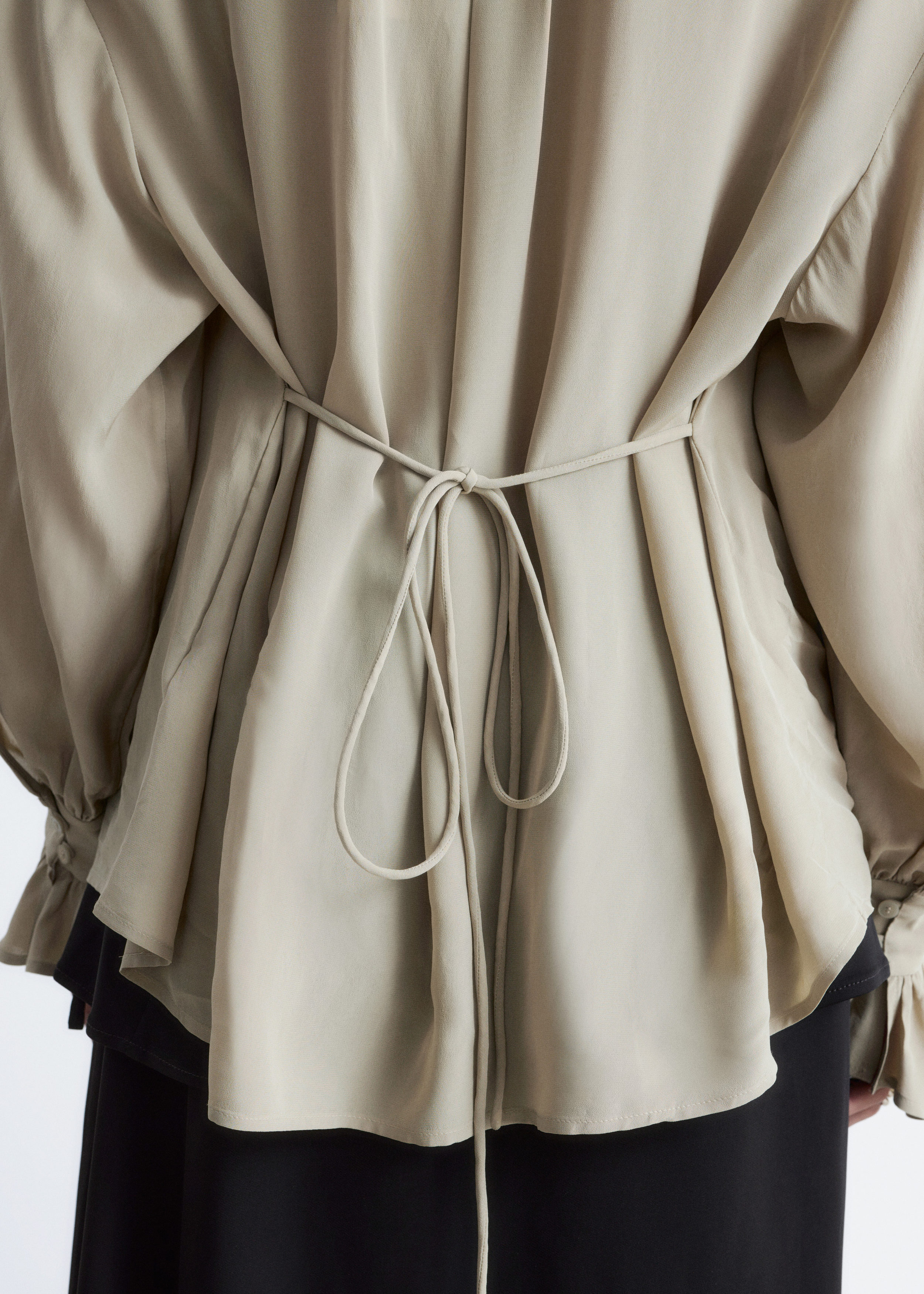 & Other Stories TIE-BACK GATHERED BLOUSE