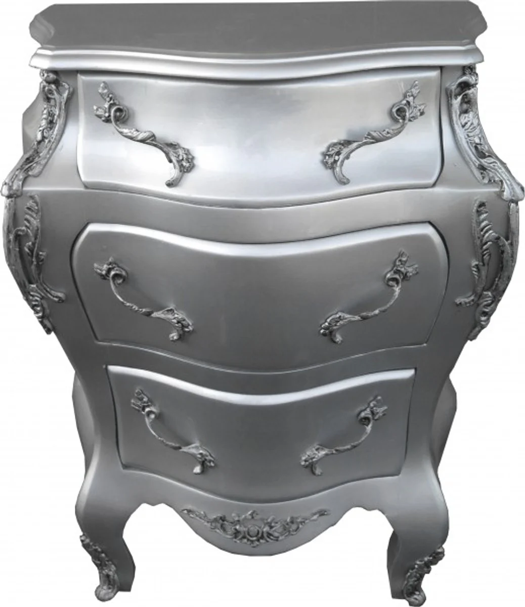 Baroque chest of drawers silver W68 H79.5 cm - handmade furniture