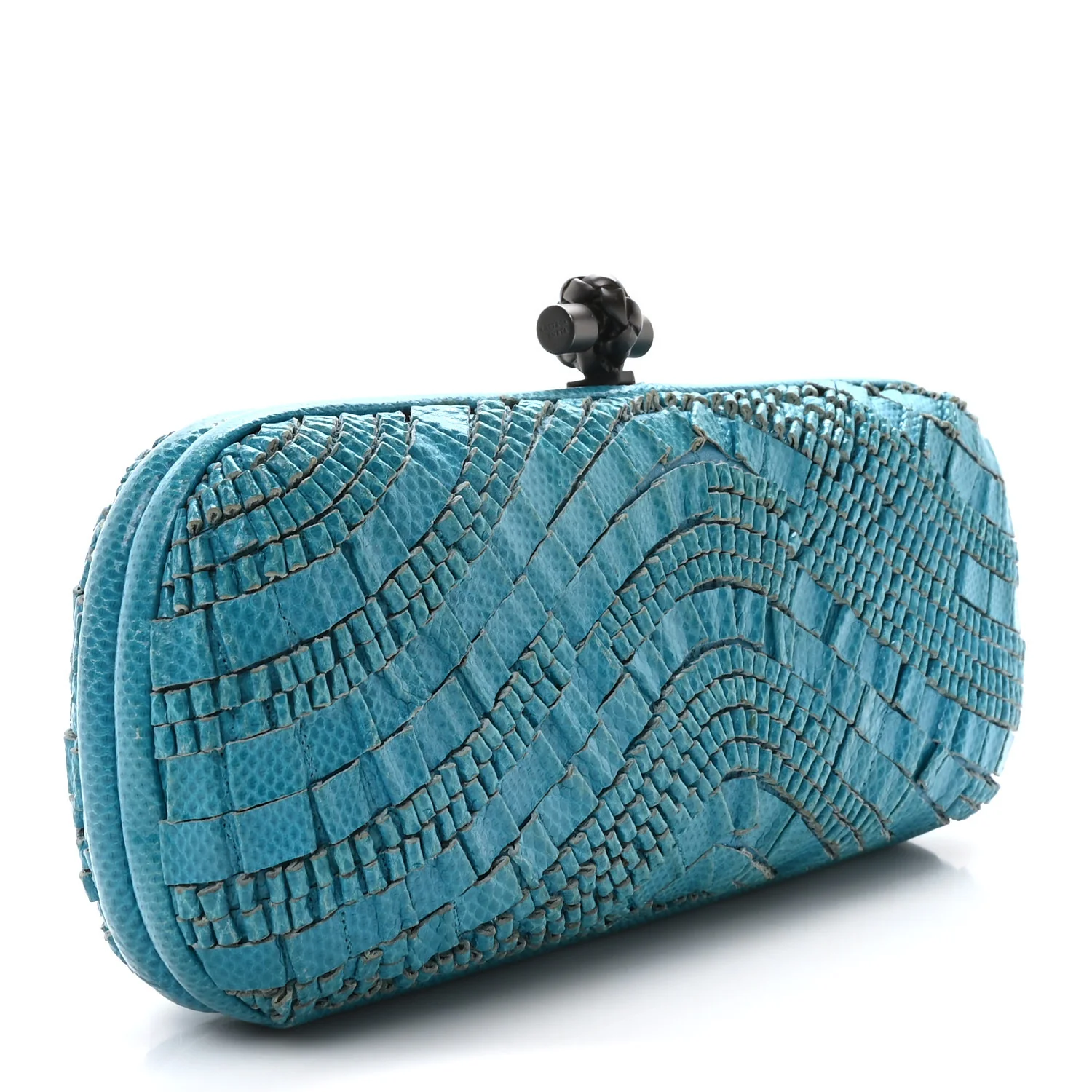Ayers Intrecciato Karung Knot Clutch Blue - Top Club