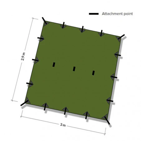 DD Hammocks Superlight Tarp 3x2.9 - Verde oliva - Toldo Bushcraft