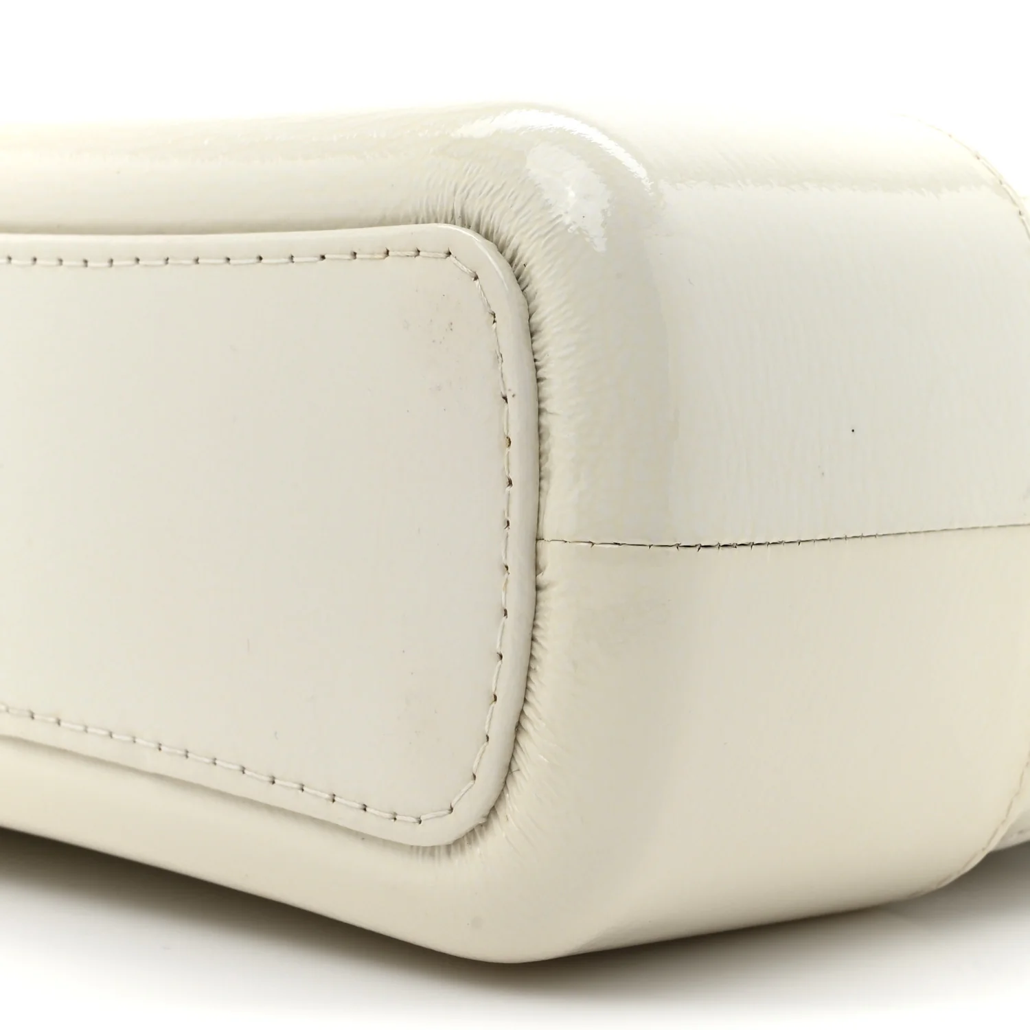 Patent Goatskin Quilted Medium Gabrielle Hobo White - Top Club