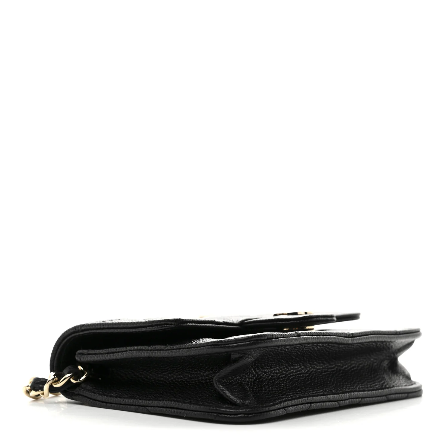 Caviar Quilted Mini Clutch With Chain Black - Top Club