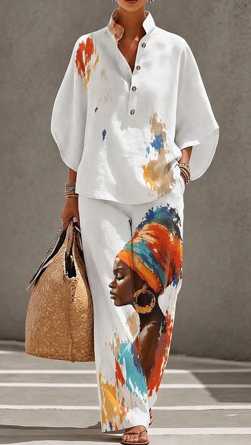 Women's Casual Art Print Suit - Nordfashionstorm - Women's Clothing, Fashion for You - Nordfashionstorm.com