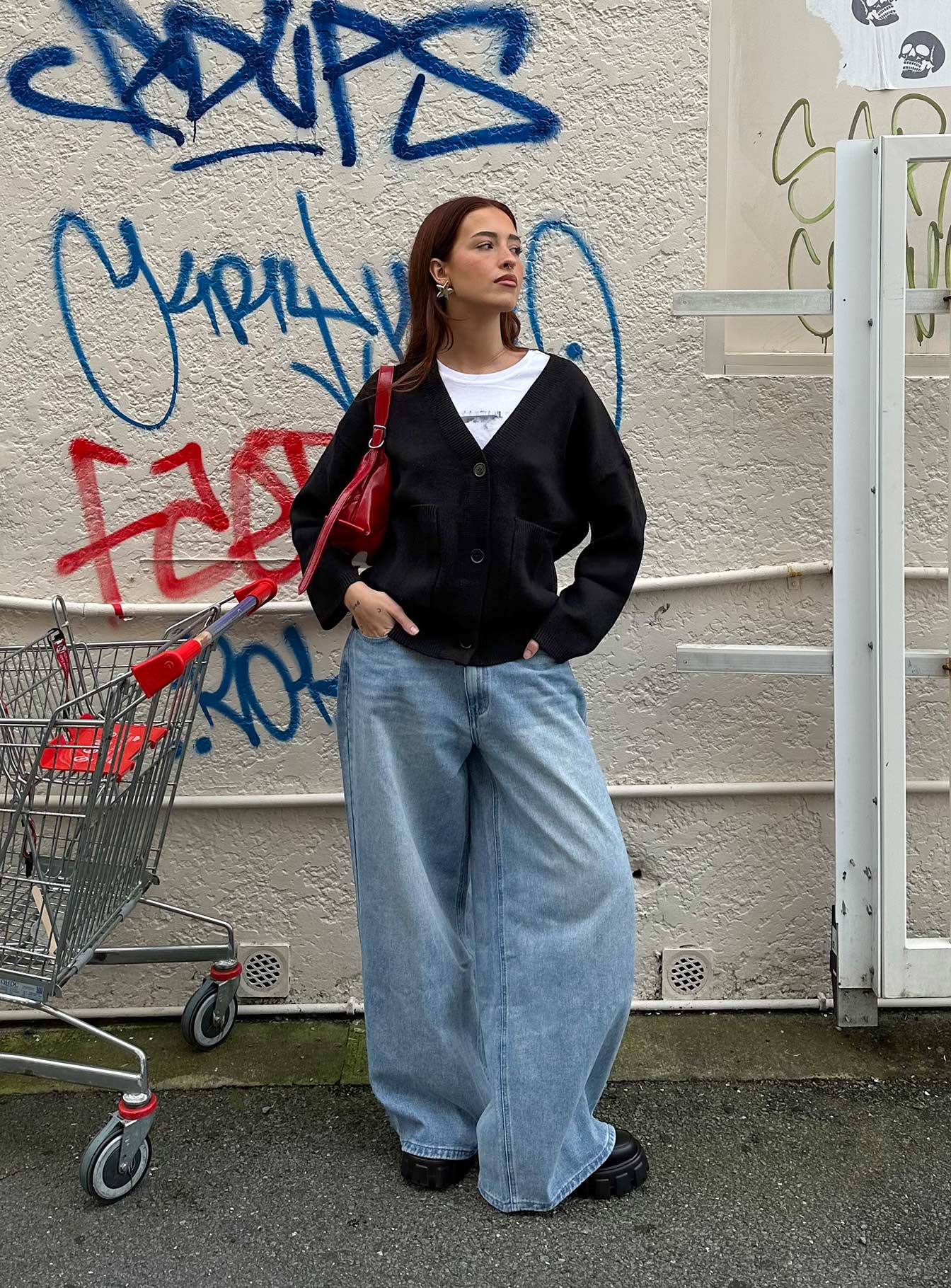 Naylor Mid Rise Wide Leg Jeans Light Blue Wash