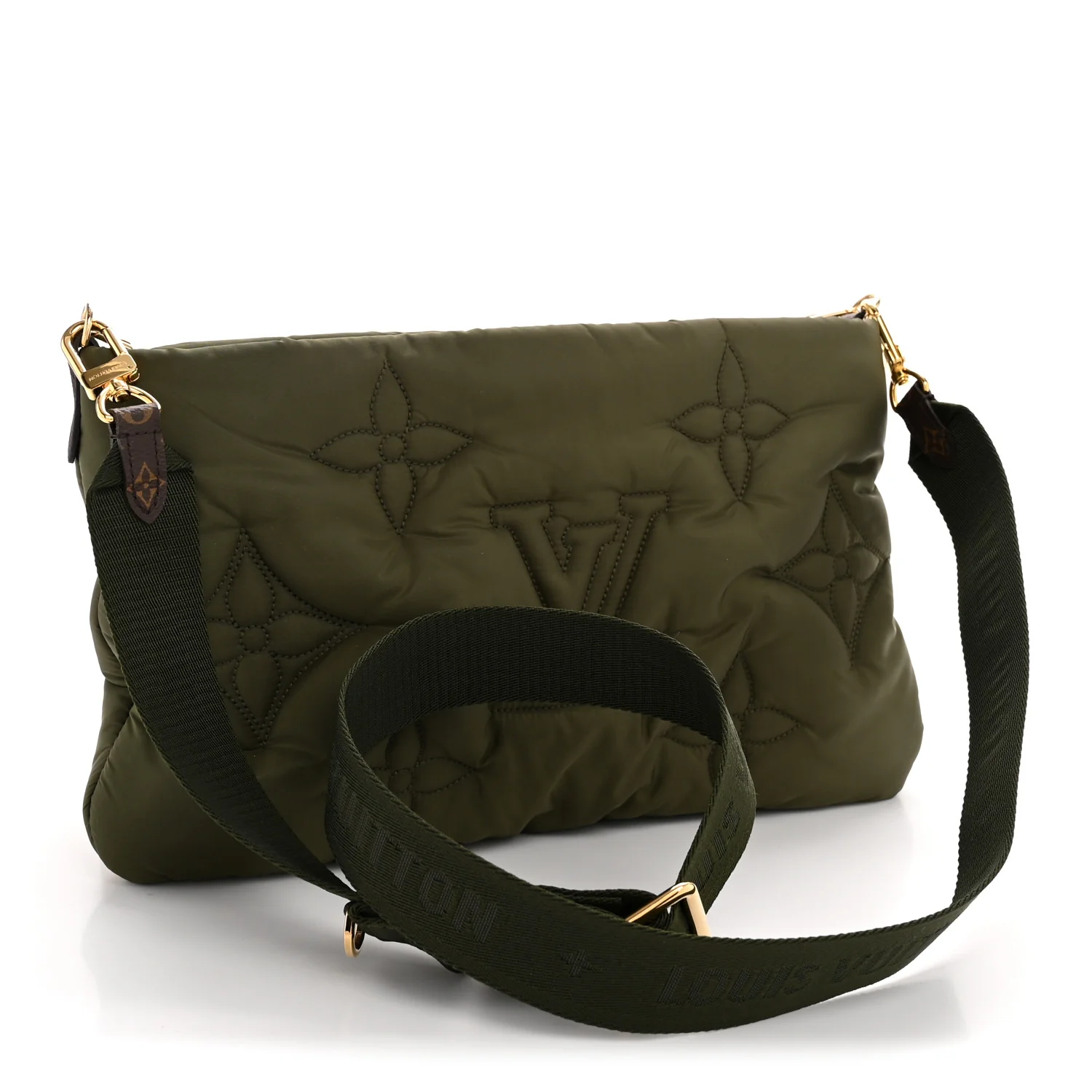 Econyl Monogram Pillow Maxi Multi Pochette Accessories Kaki Beige - Top Club